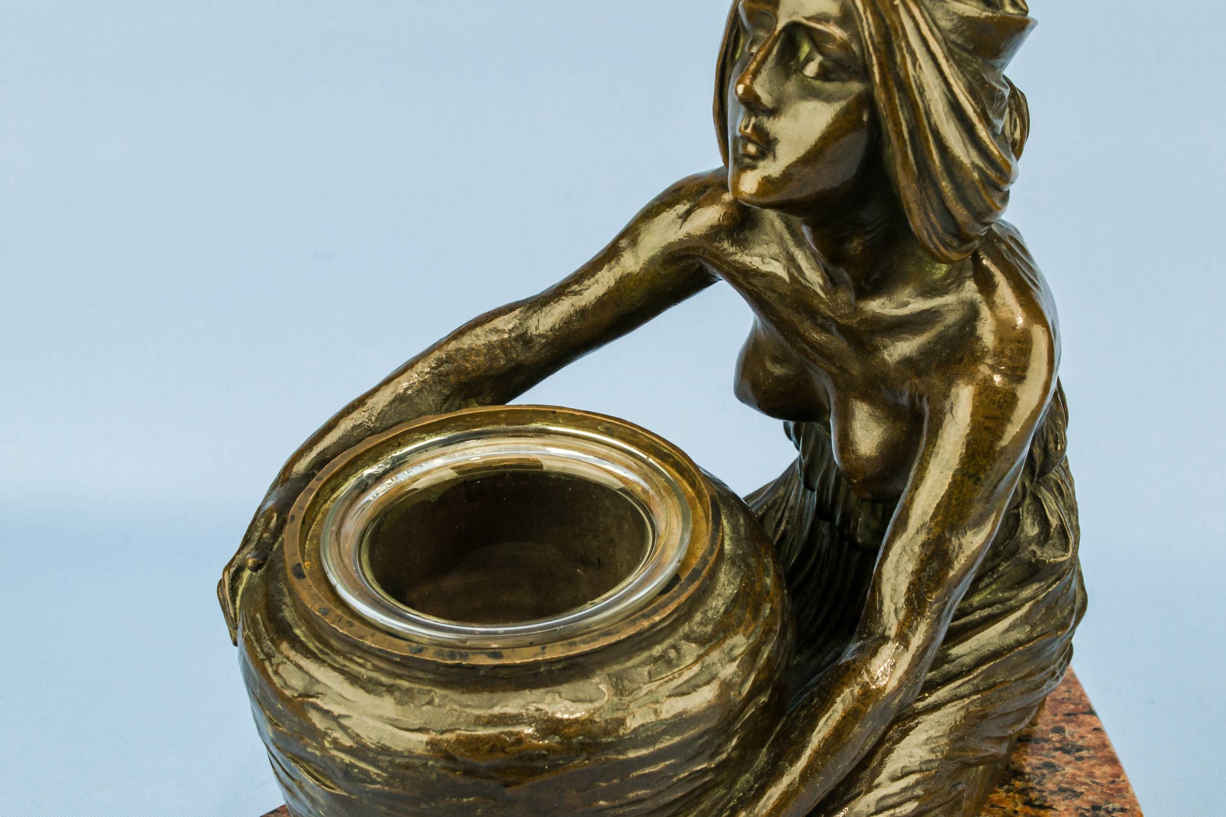 Art Nouveau Large — Secession bronze inkwell 11