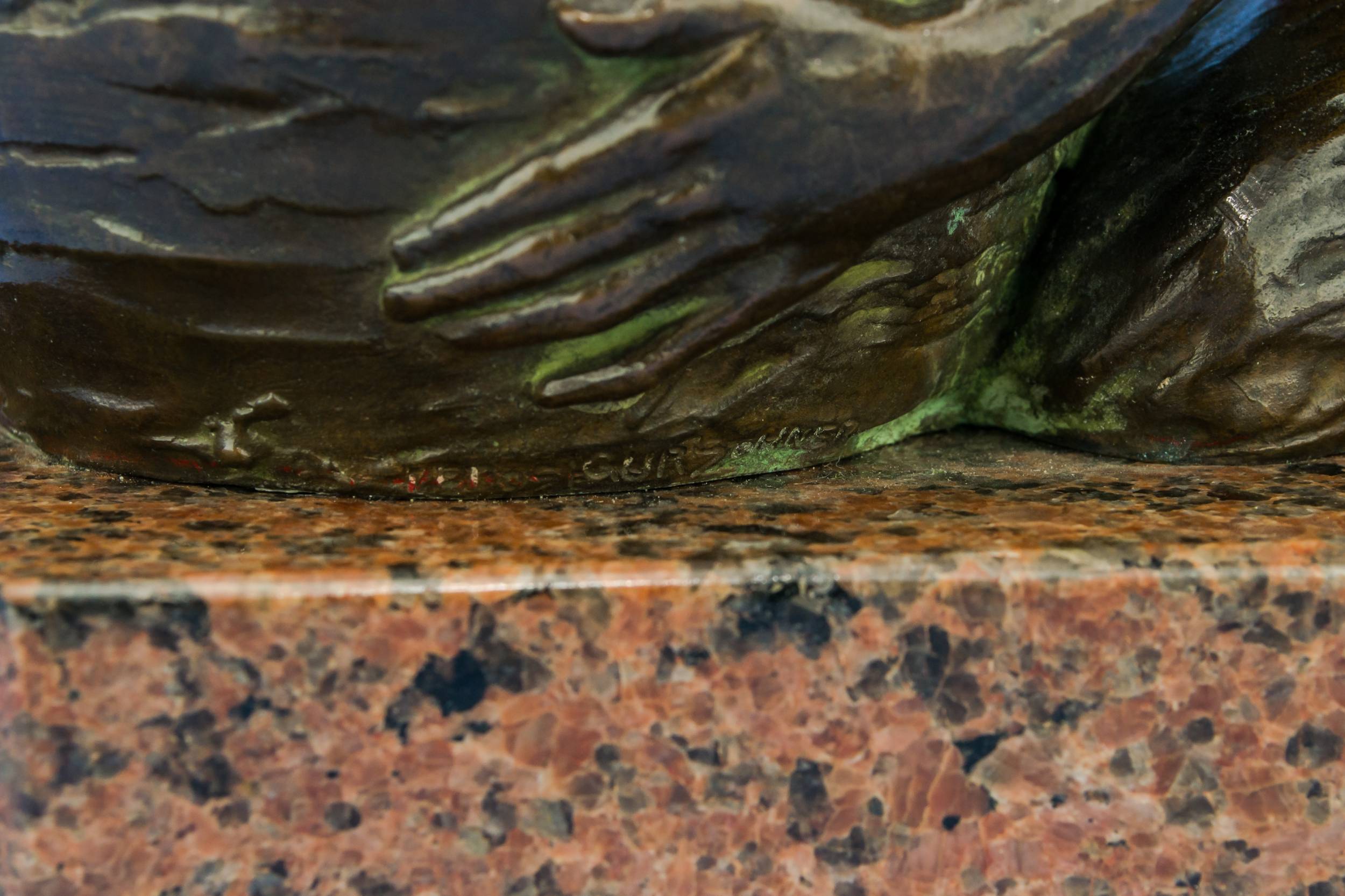 Art Nouveau Large — Secession bronze inkwell 14