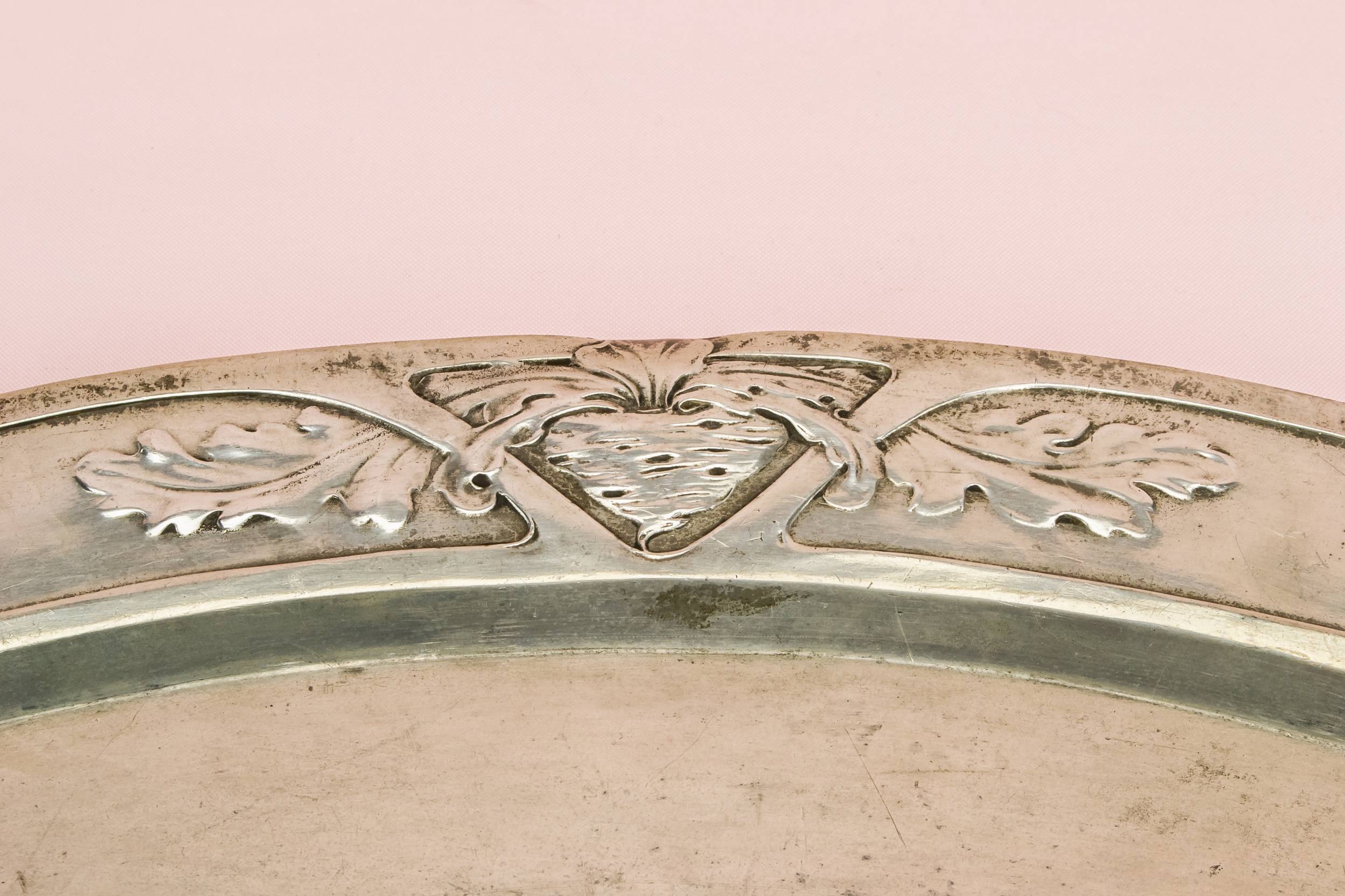Pewter Antique PLATTER — Serving platter in pewter 3