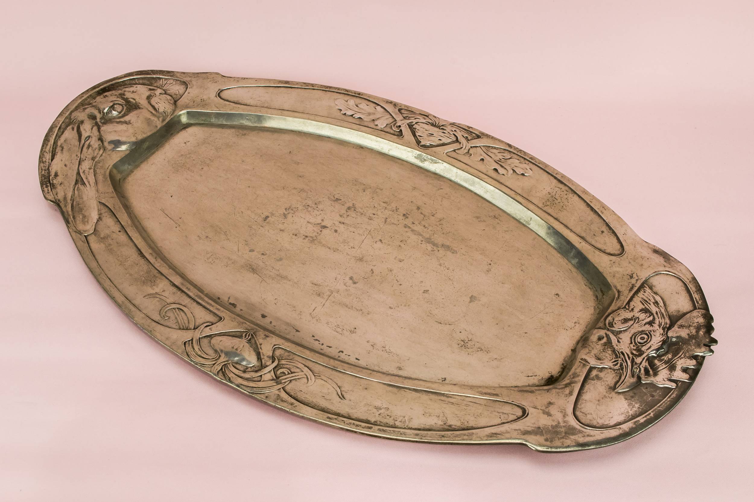 Pewter Antique PLATTER — Serving platter in pewter 4