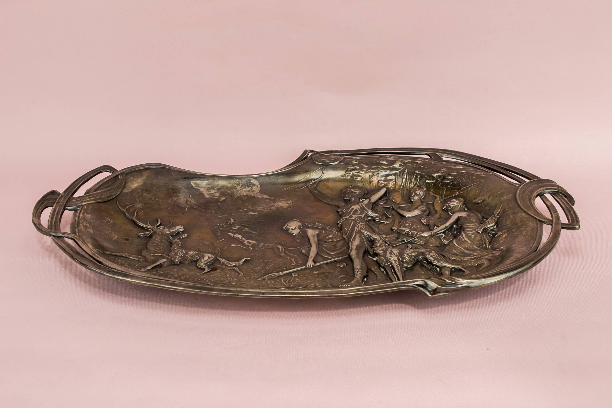 Arts Crafts Antique — WMF Diana tray in pewter 3