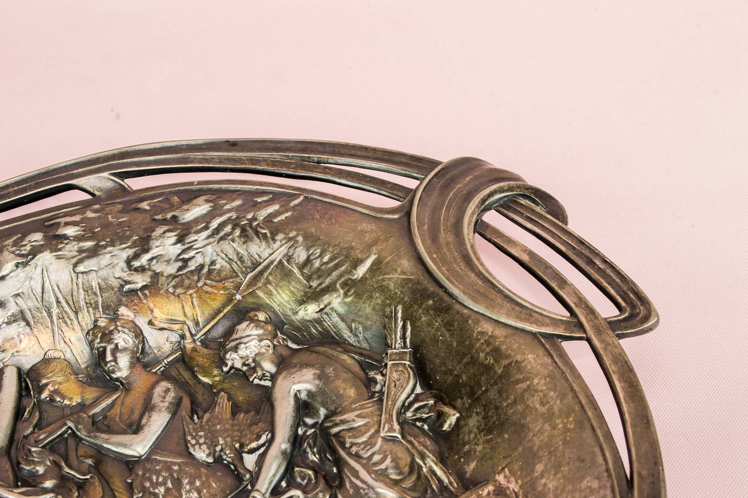 Arts Crafts Antique — WMF Diana tray in pewter 4