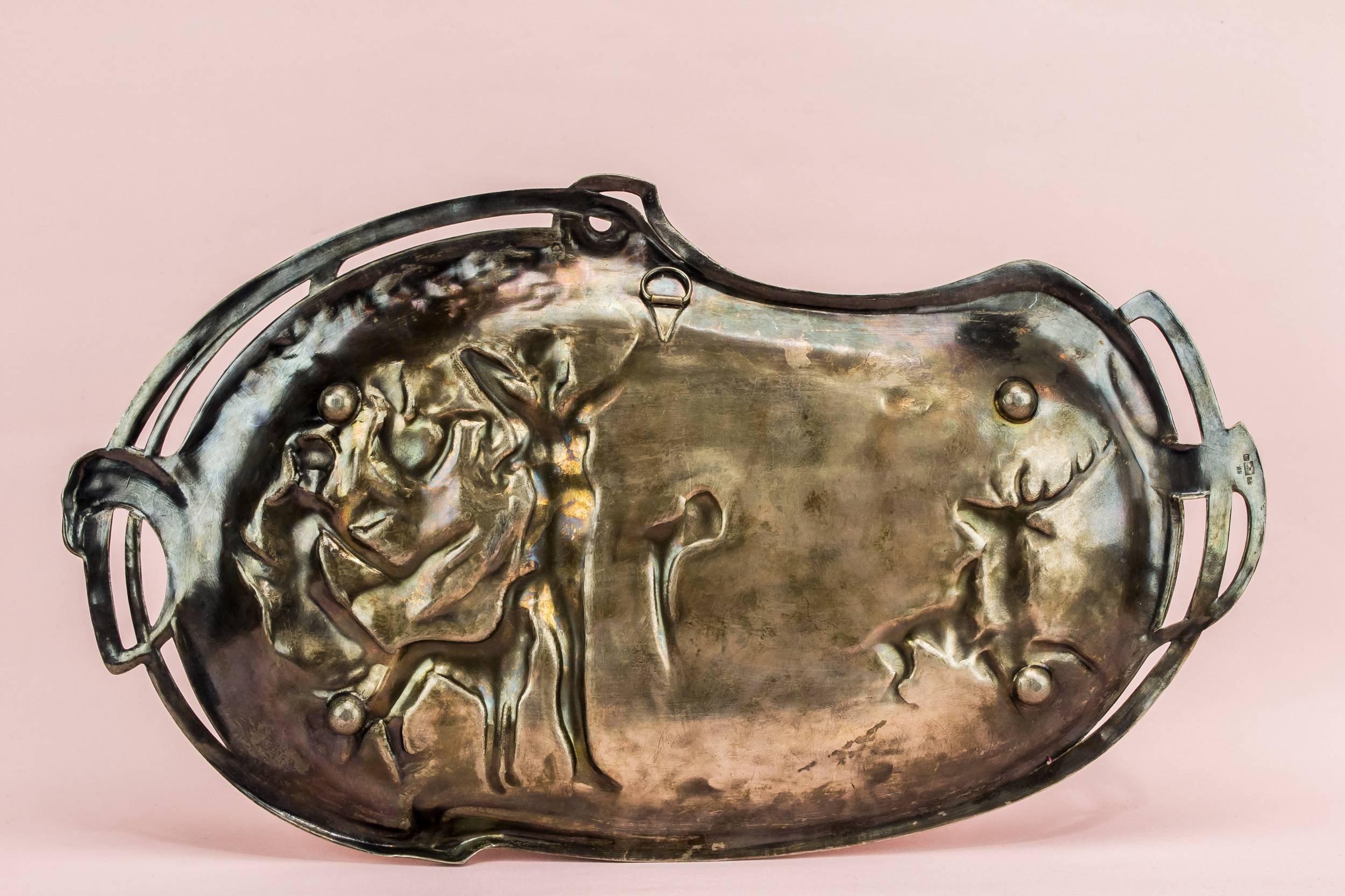 Arts Crafts Antique — WMF Diana tray in pewter 7