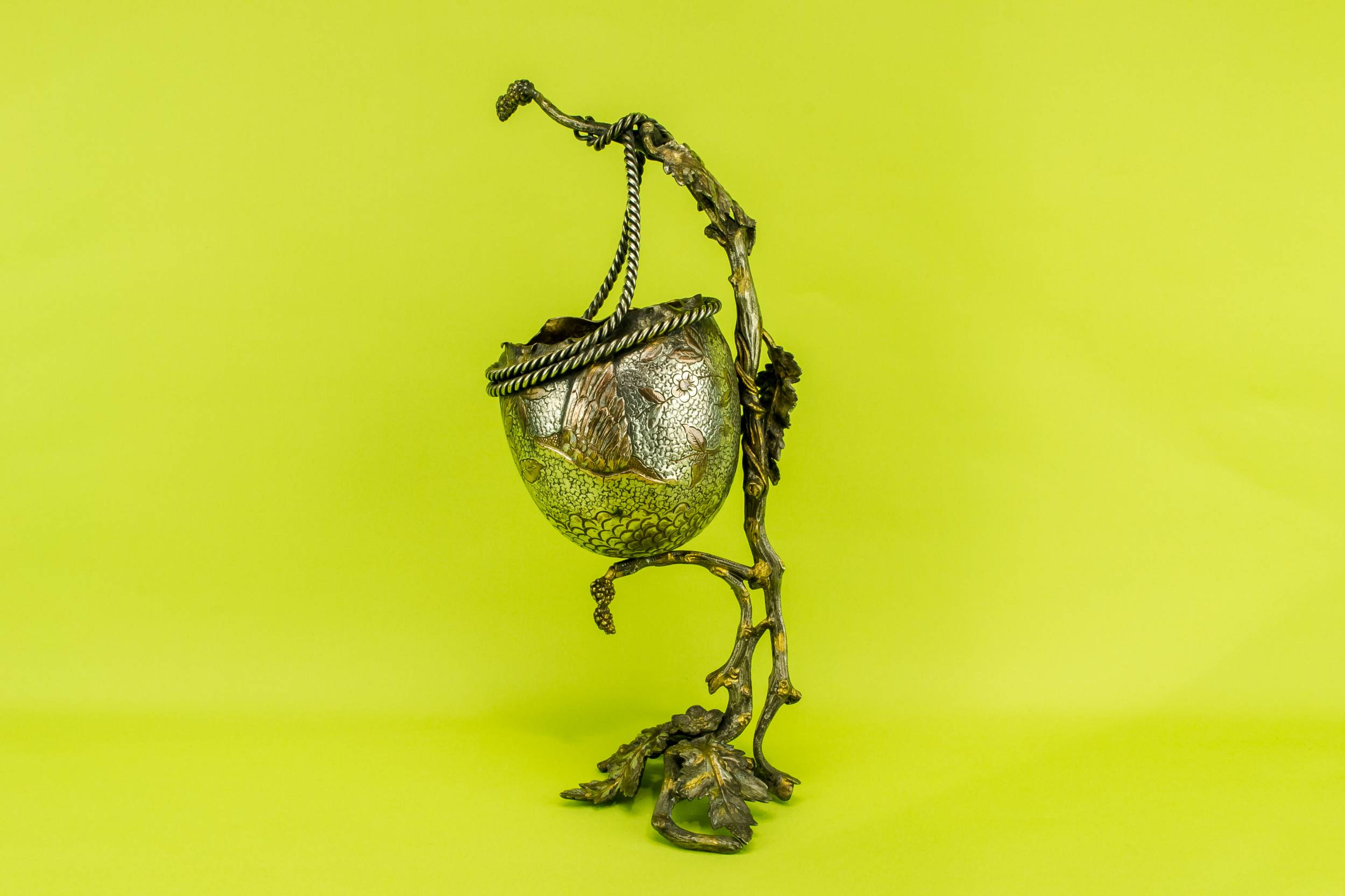 Antique Bronze Floral — Silvered bronze vase 2