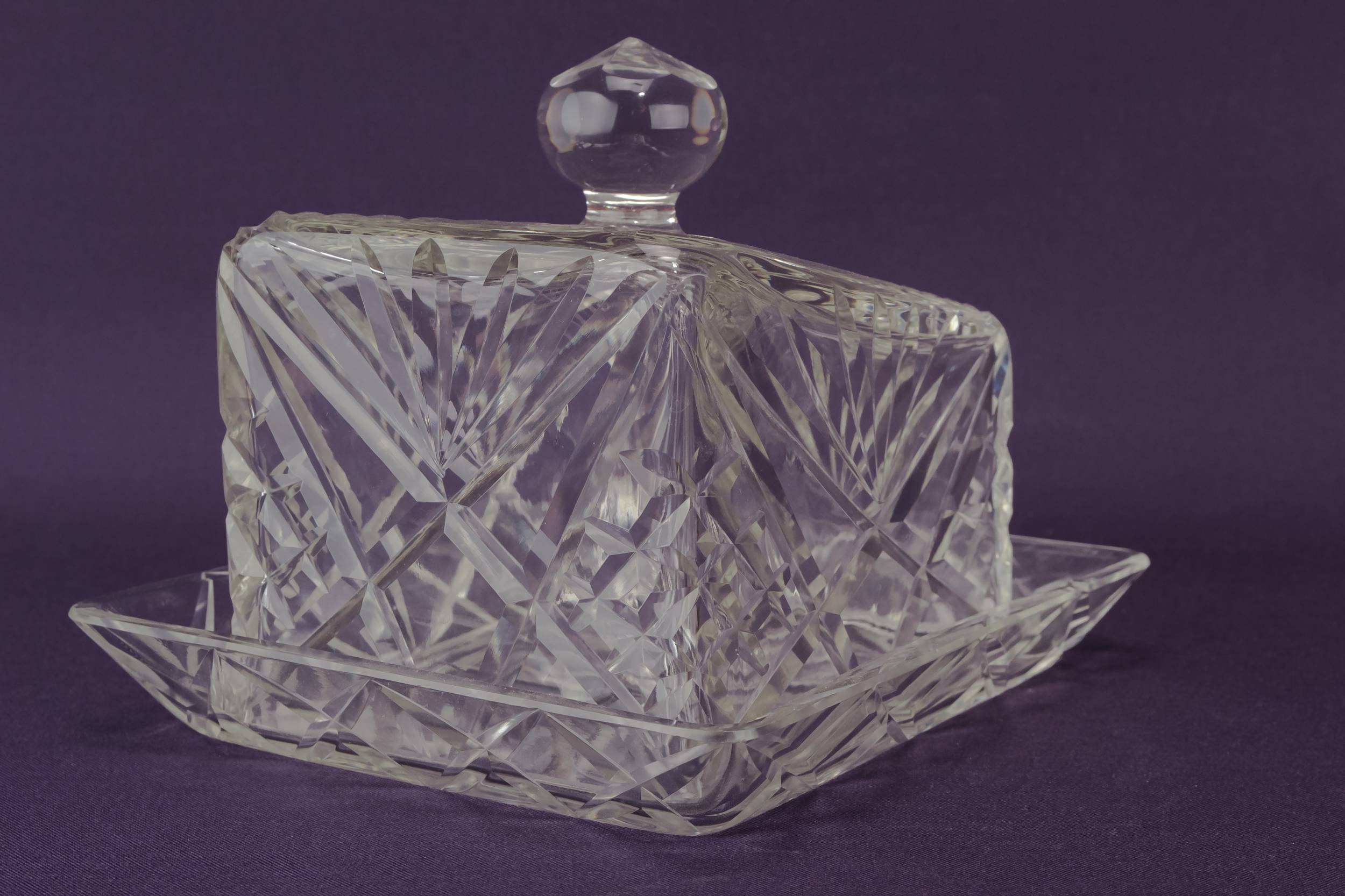 Vintage Classical Glass — Glass butter dish with lid 3