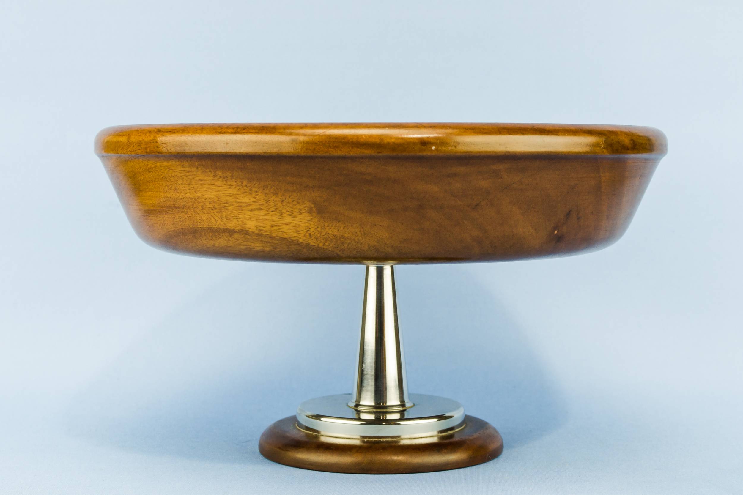 Vintage Modernist 9.1'' — Wooden fruit stem bowl 2
