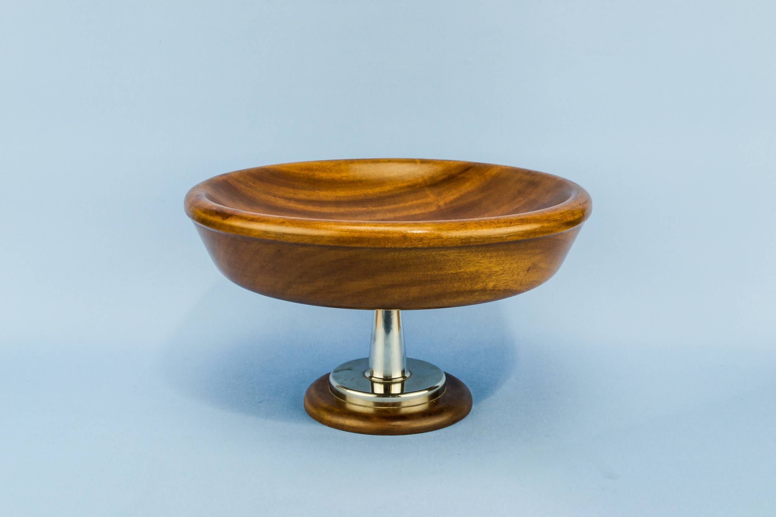 Vintage Modernist 9.1'' — Wooden fruit stem bowl