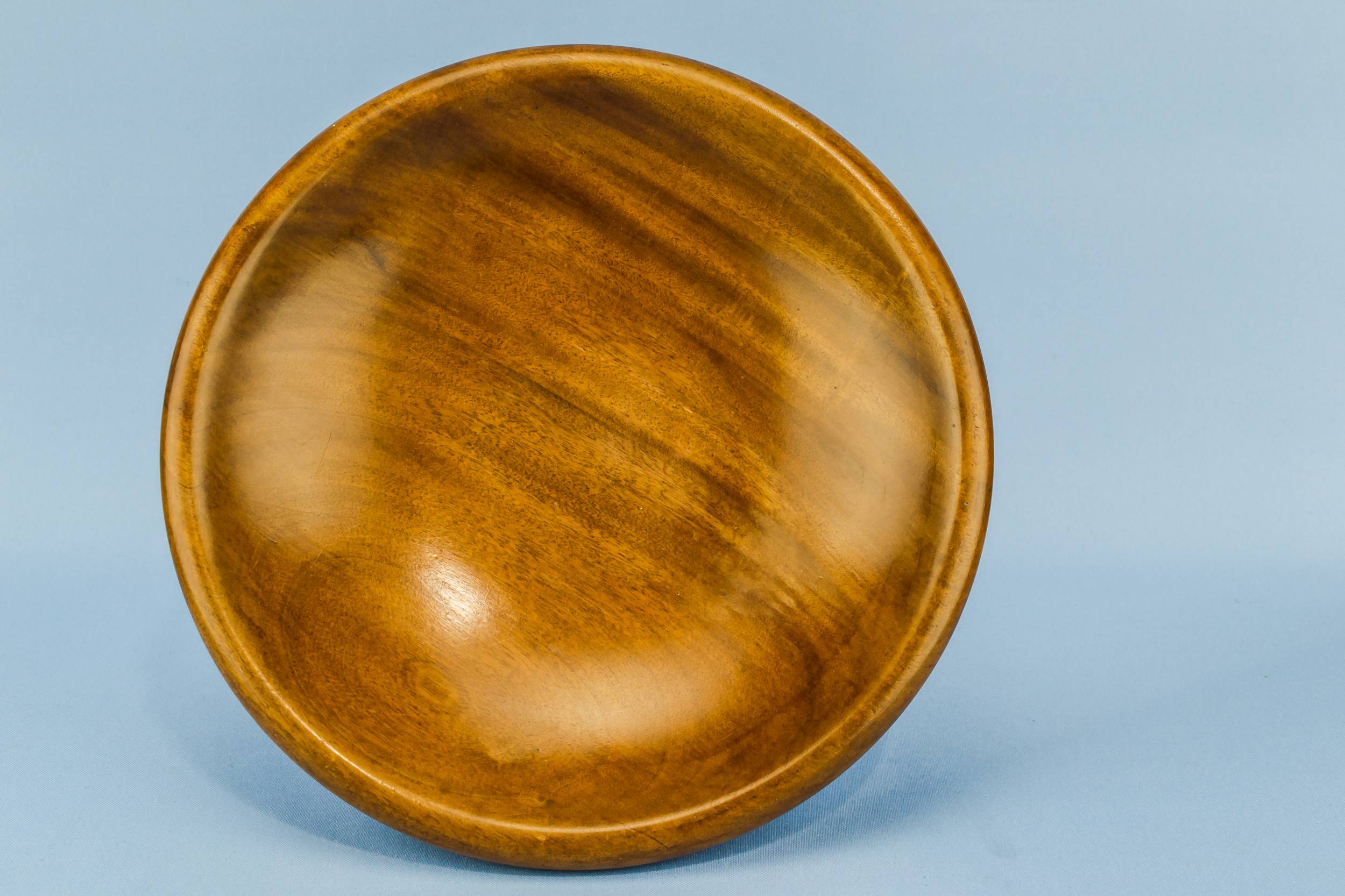 Vintage Modernist 9.1'' — Wooden fruit stem bowl 1