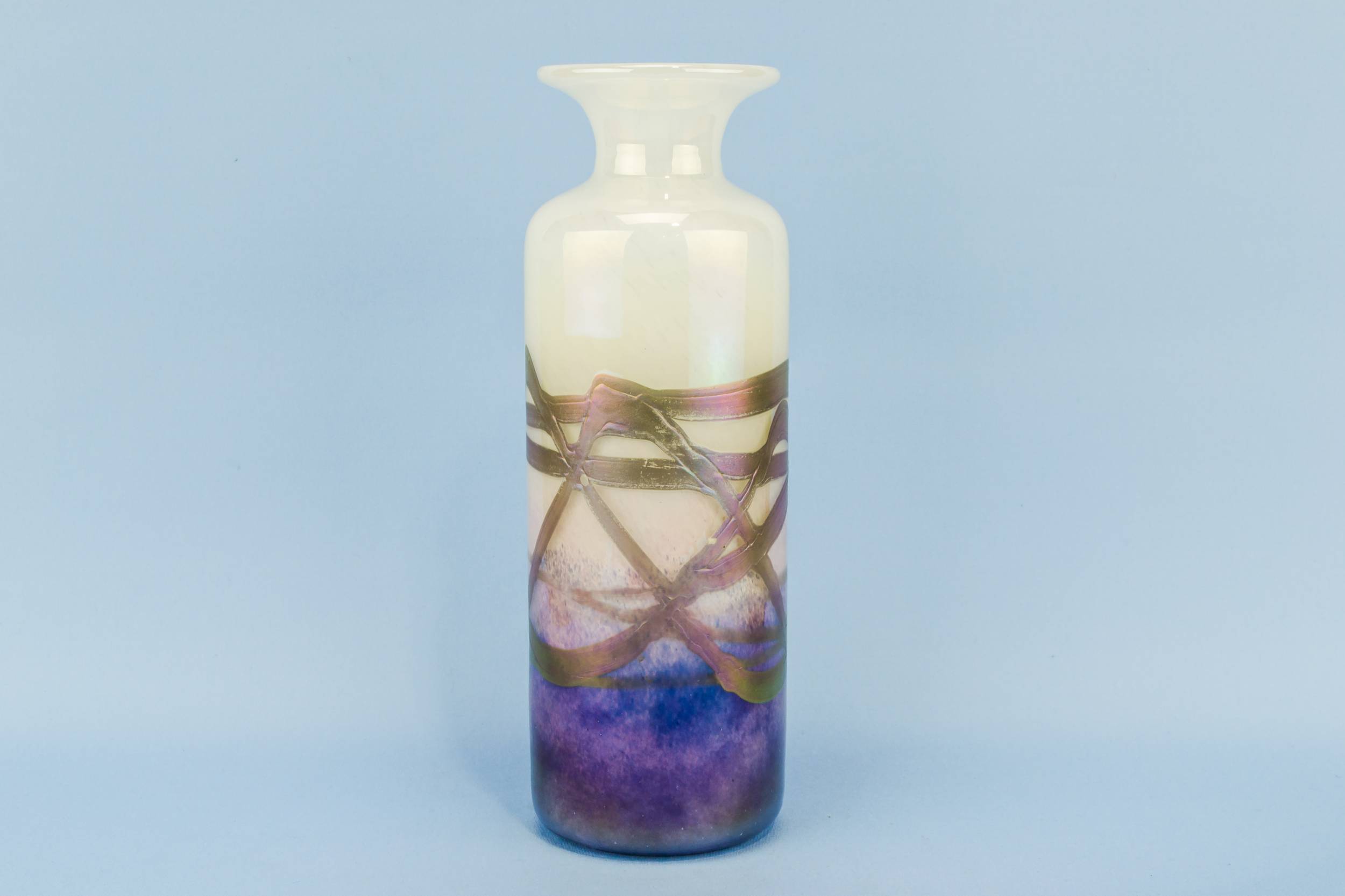 Modernist Elegant Abstract — Blue and white glass vase 1