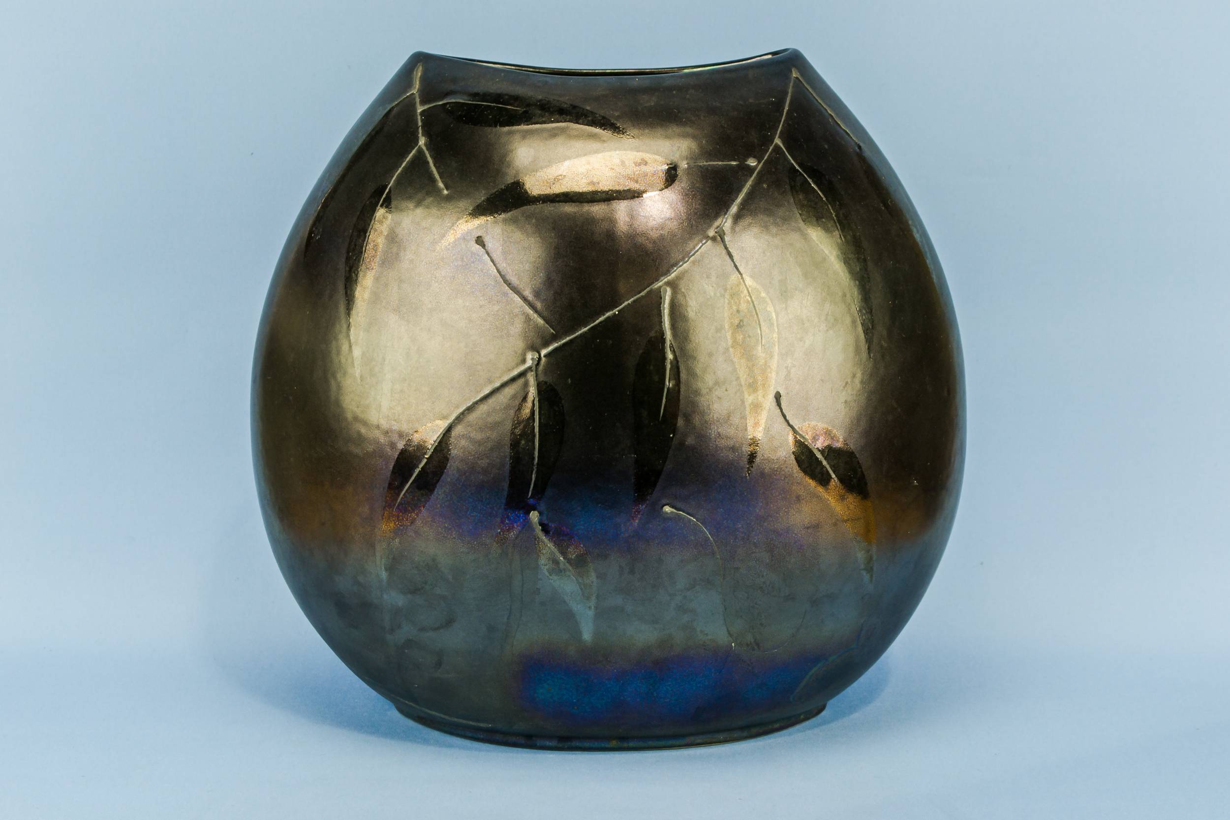 Modernist Imposing Ceramic — Large black flower vase 4