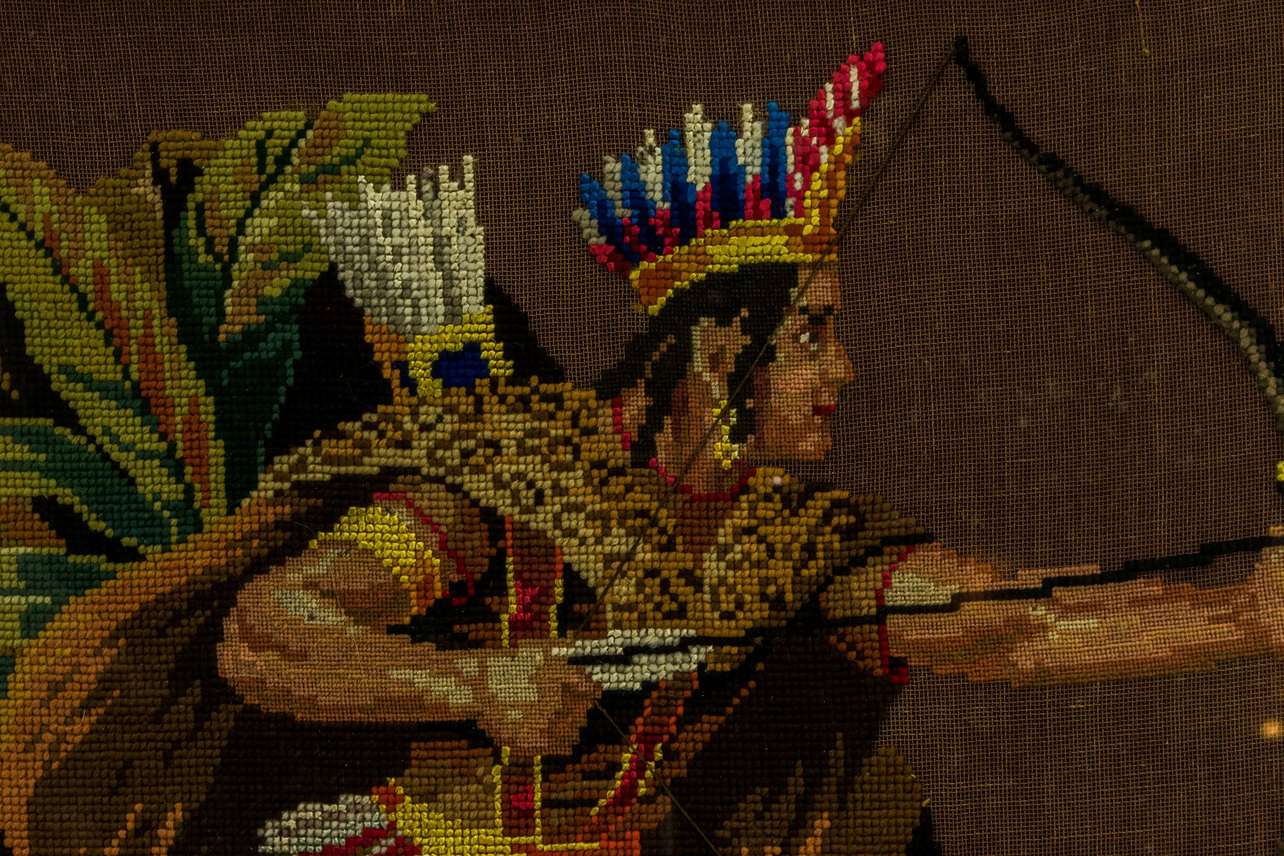 Large Sampler Woolwork — American Indian sampler 1