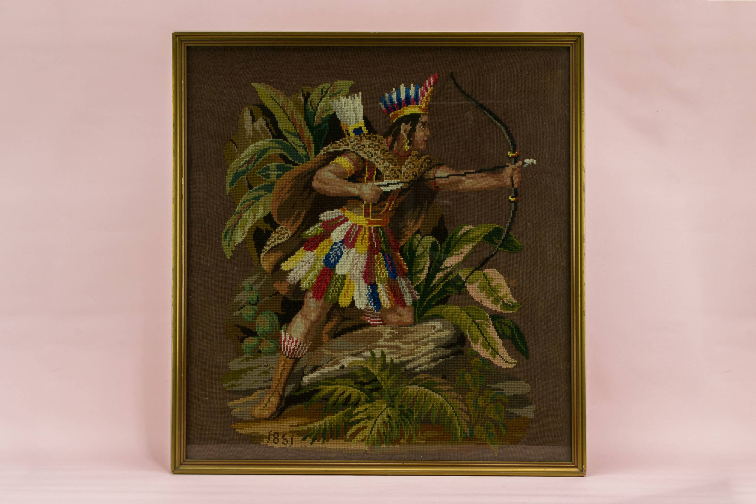 Large Sampler Woolwork — American Indian sampler 5
