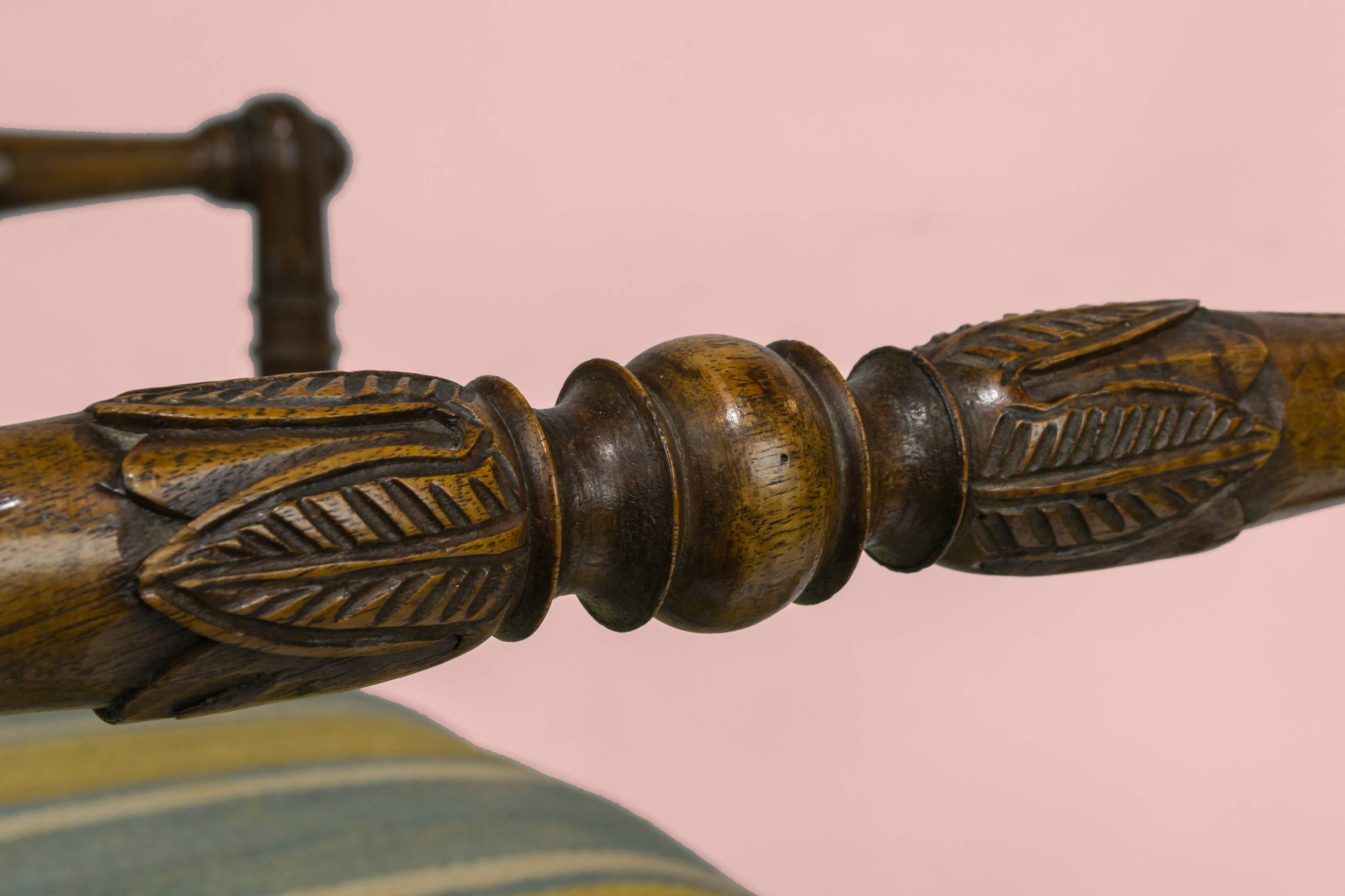 Neo-classical Antique Leaf — Carved piano stool 2