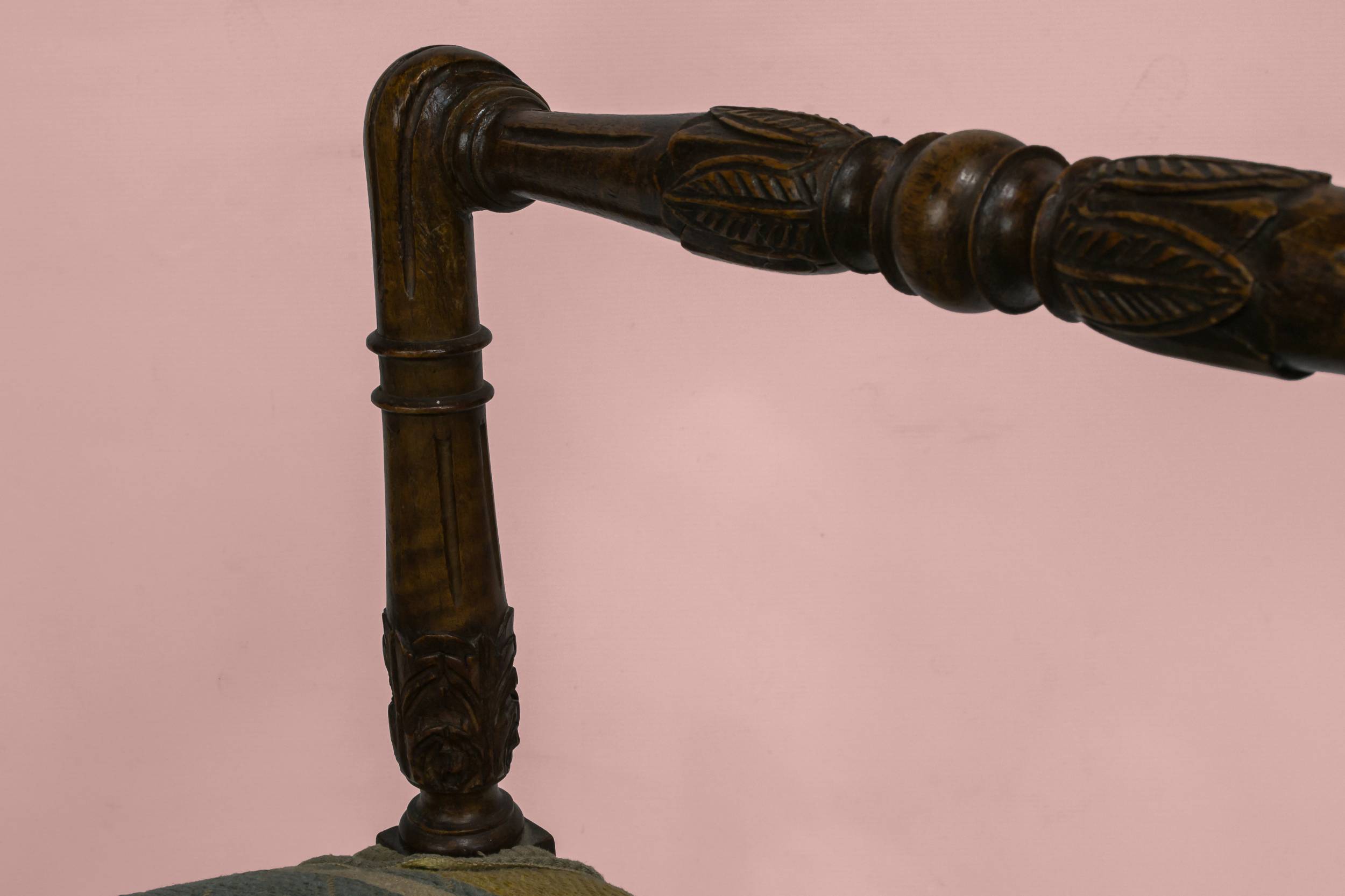 Neo-classical Antique Leaf — Carved piano stool 4