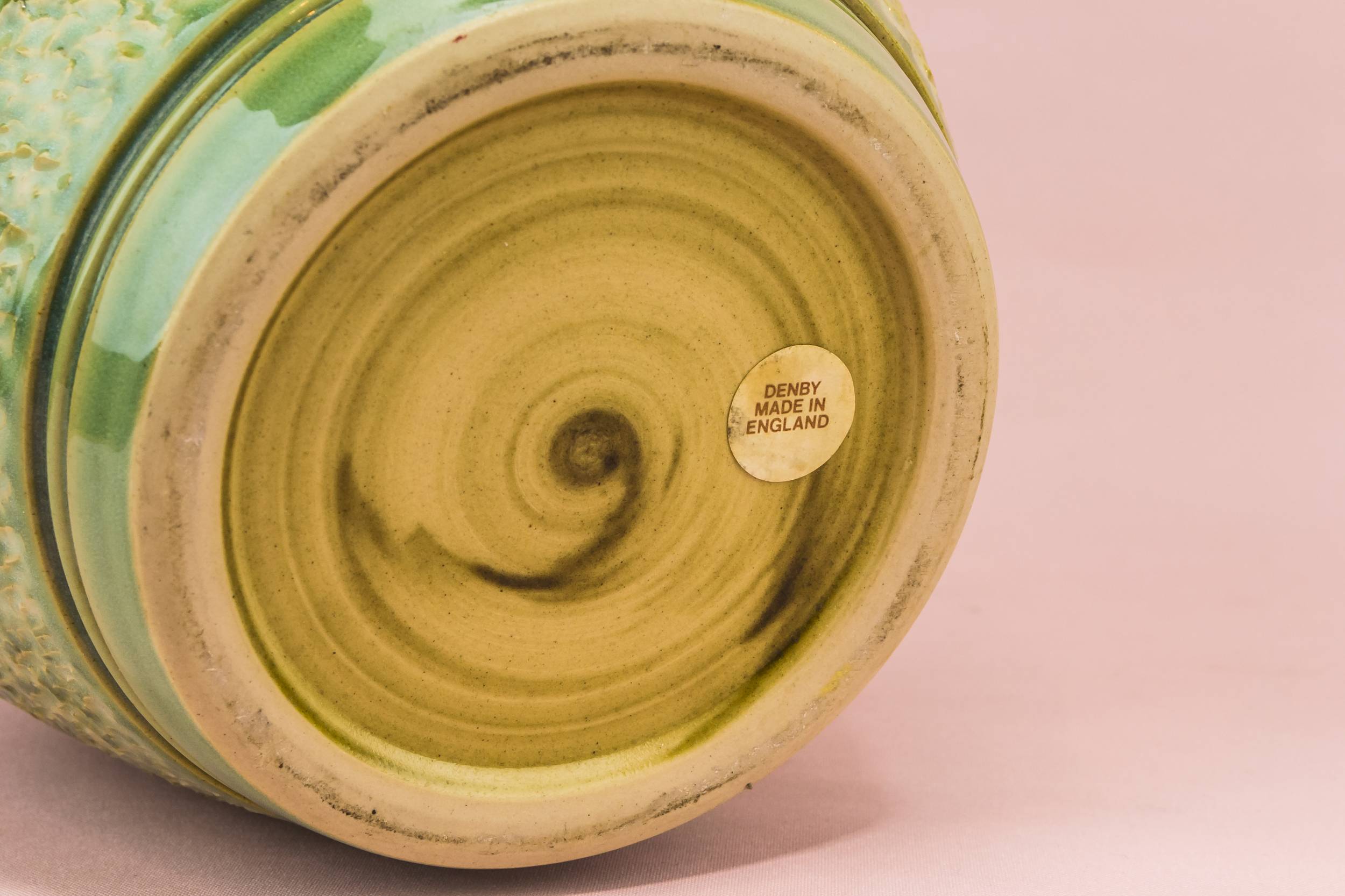 Vintage Classical Abstract — Green Denby vase 2