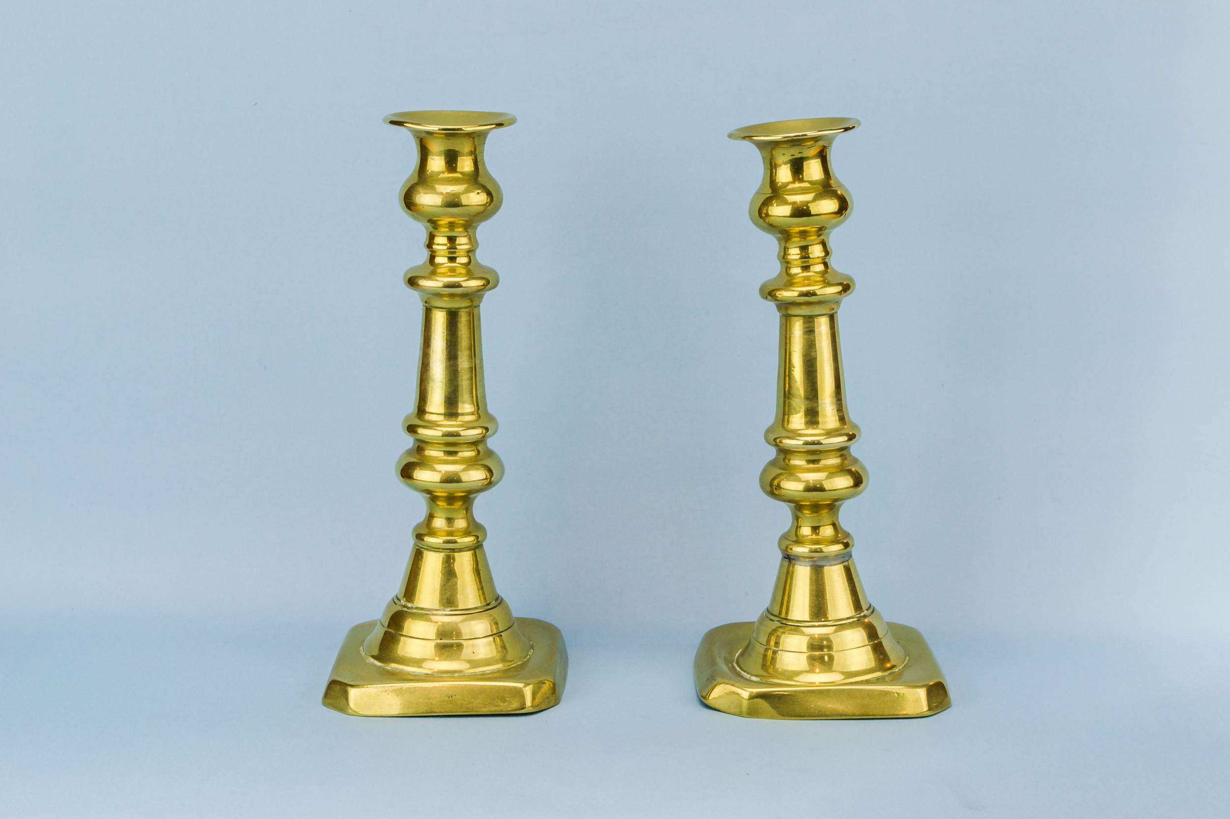 Victorian Antique Brass — Pair of brass candlesticks