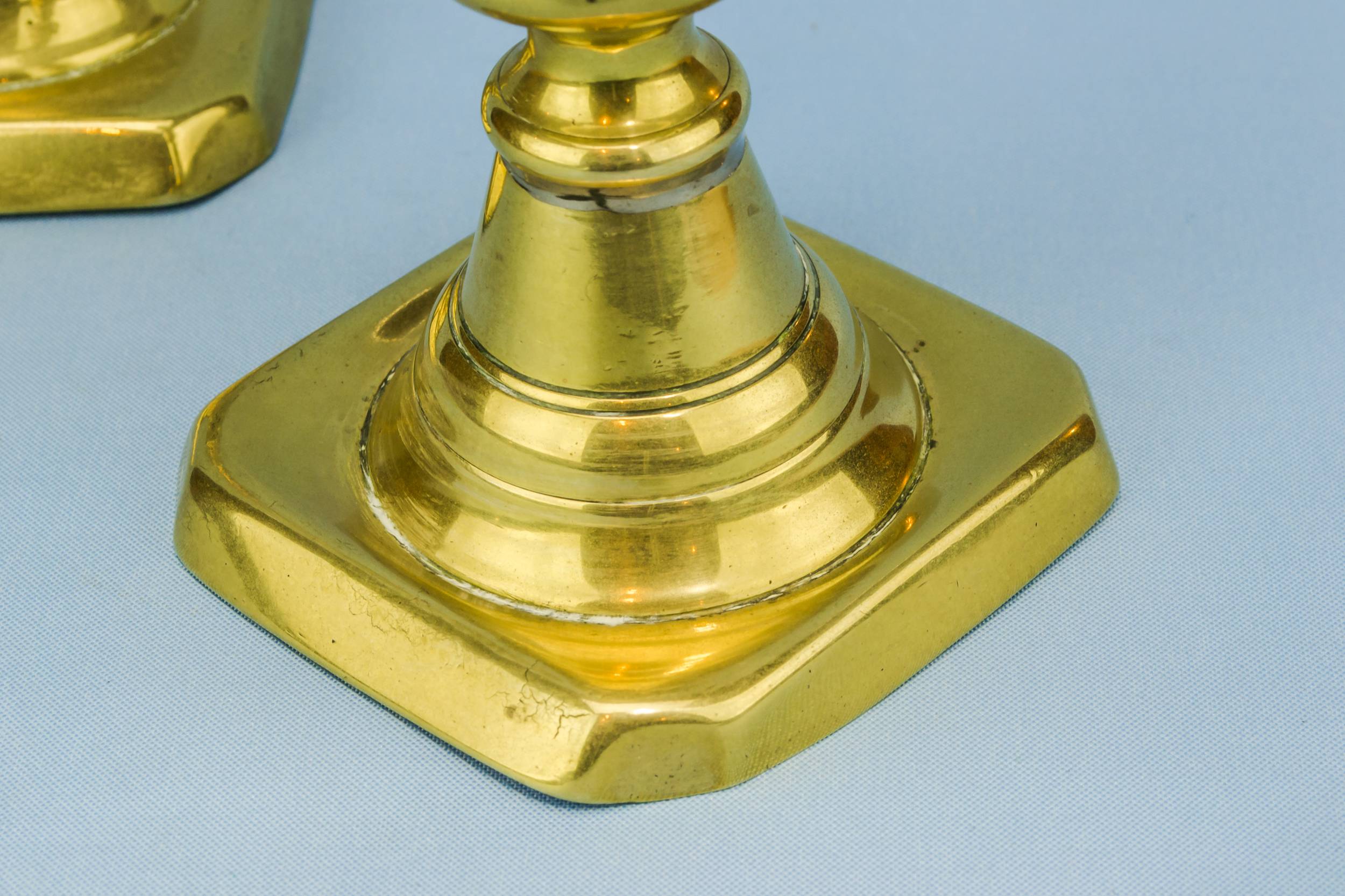 Victorian Antique Brass — Pair of brass candlesticks 2
