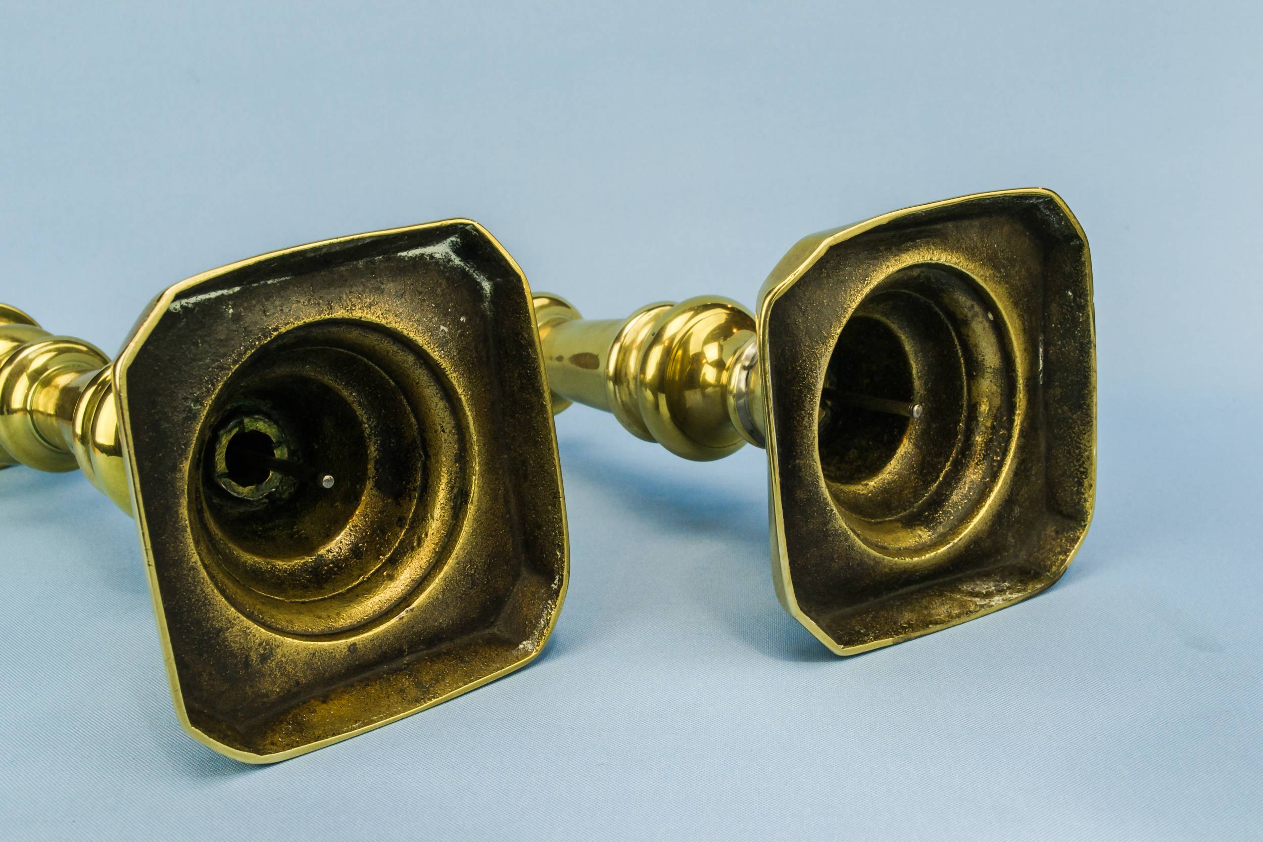 Victorian Antique Brass — Pair of brass candlesticks 3