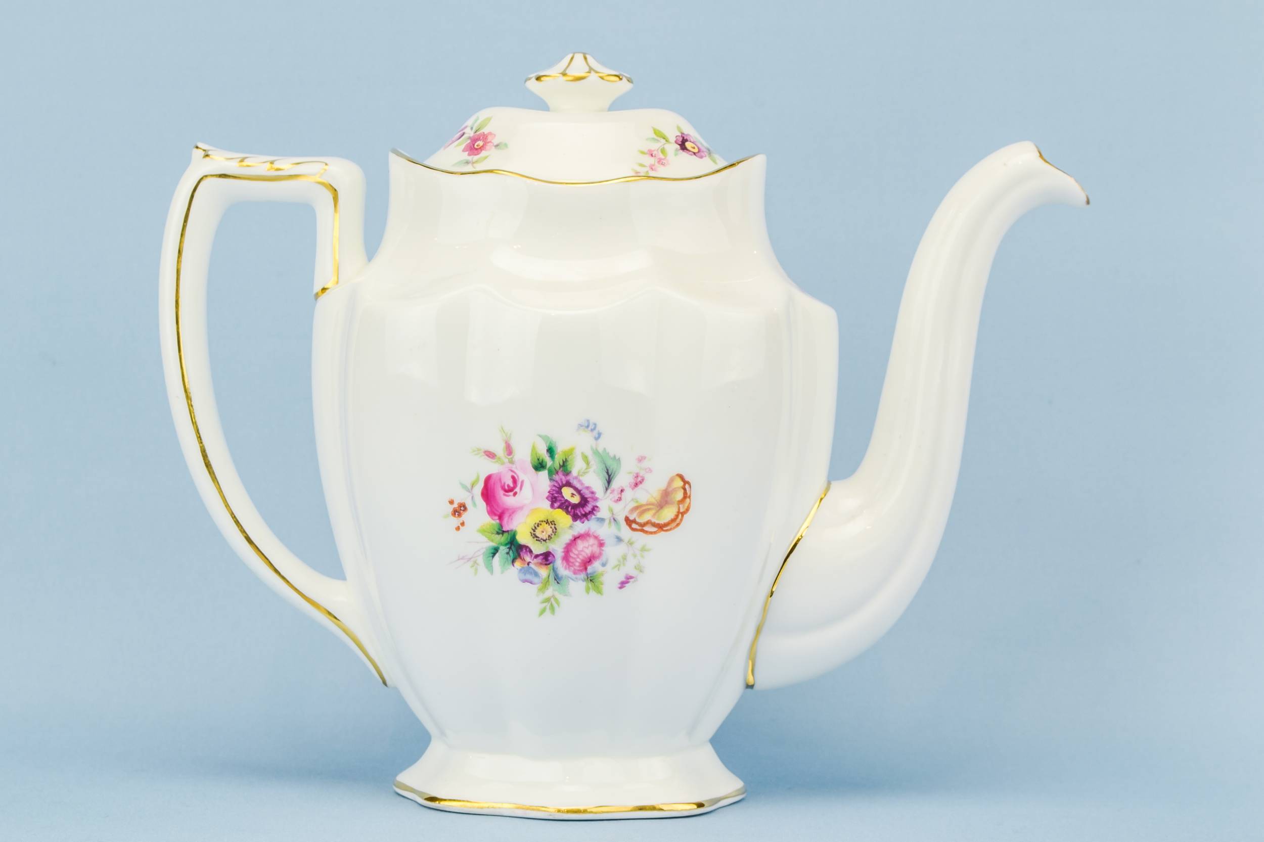 Retro White Coalport — Coalport floral coffee pot 1