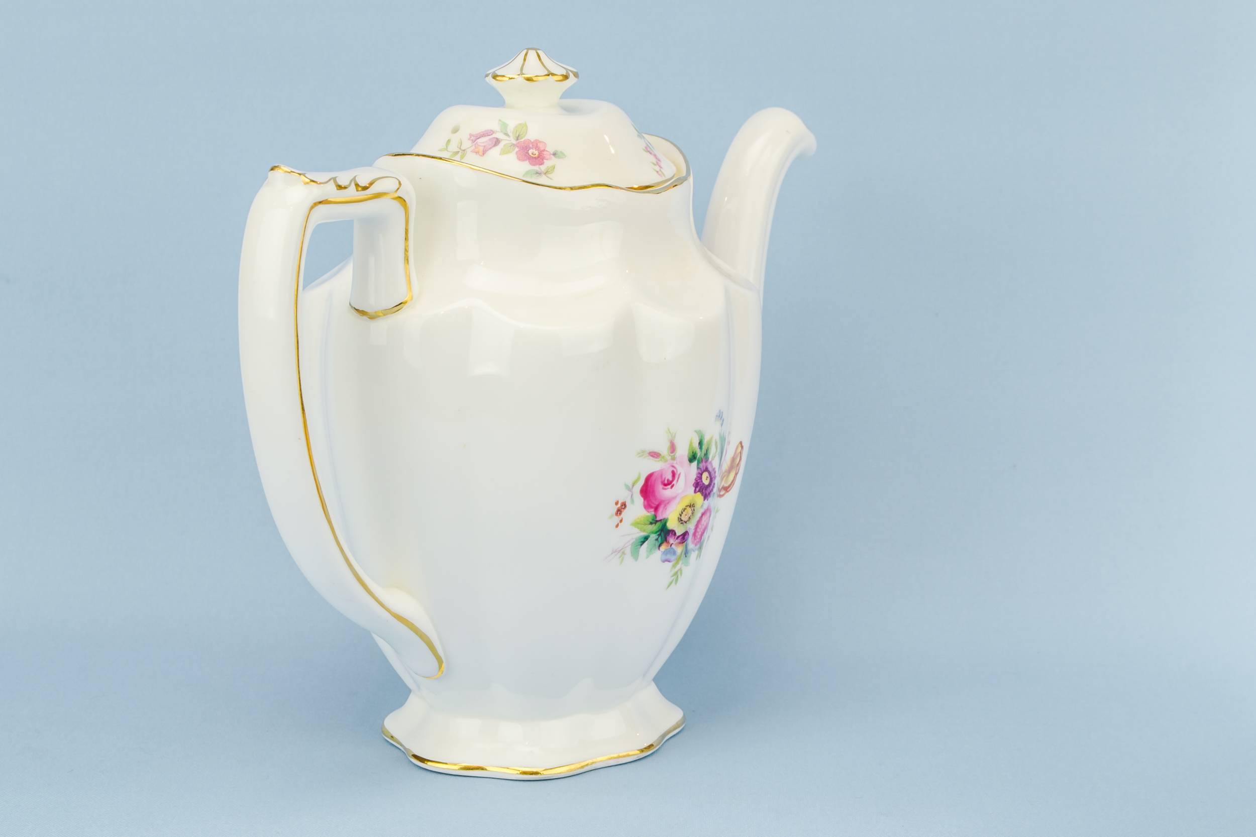 Retro White Coalport — Coalport floral coffee pot 2