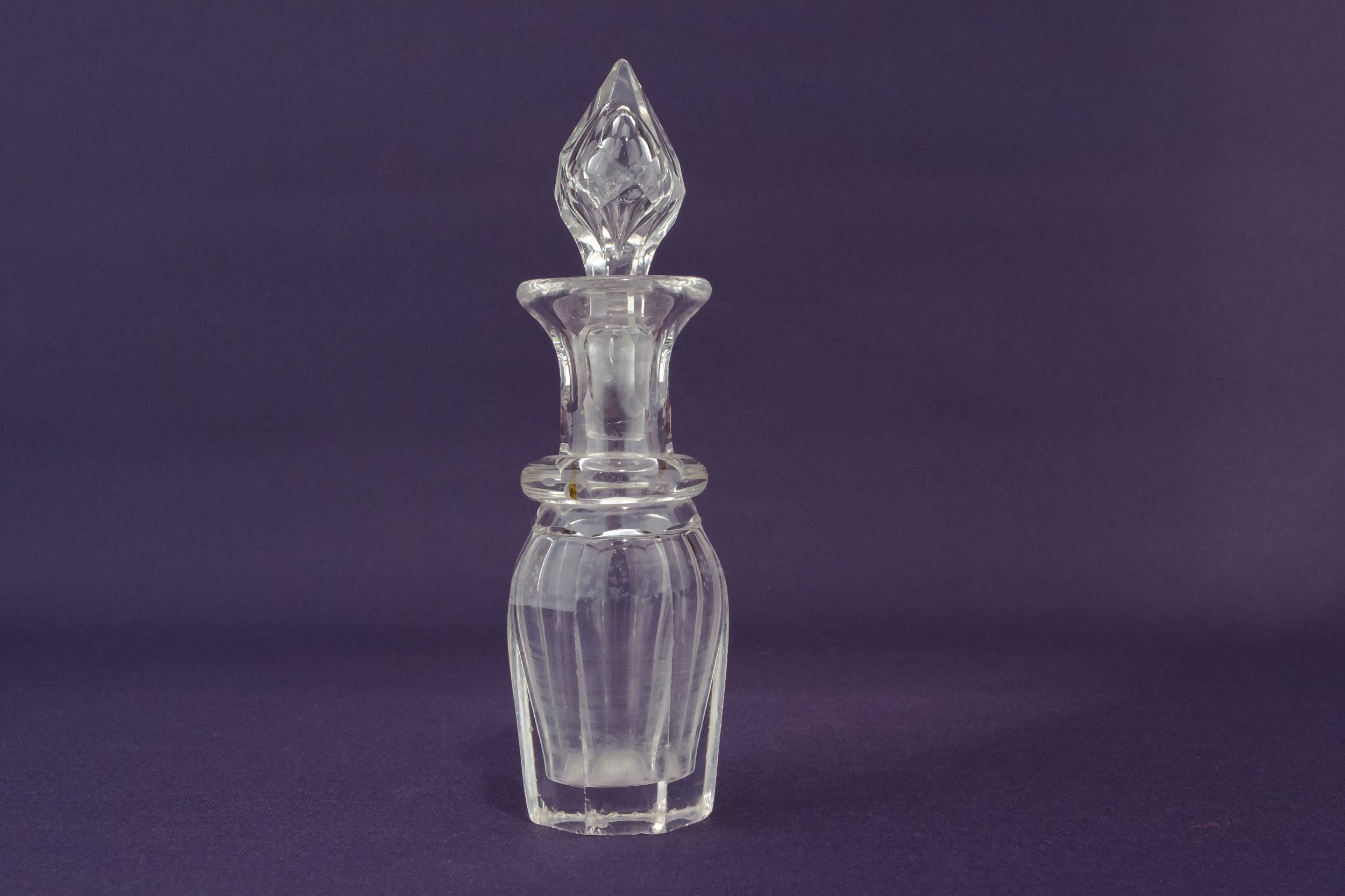 Antique Rustic Panelled — Cut glass vinegar bottle 1