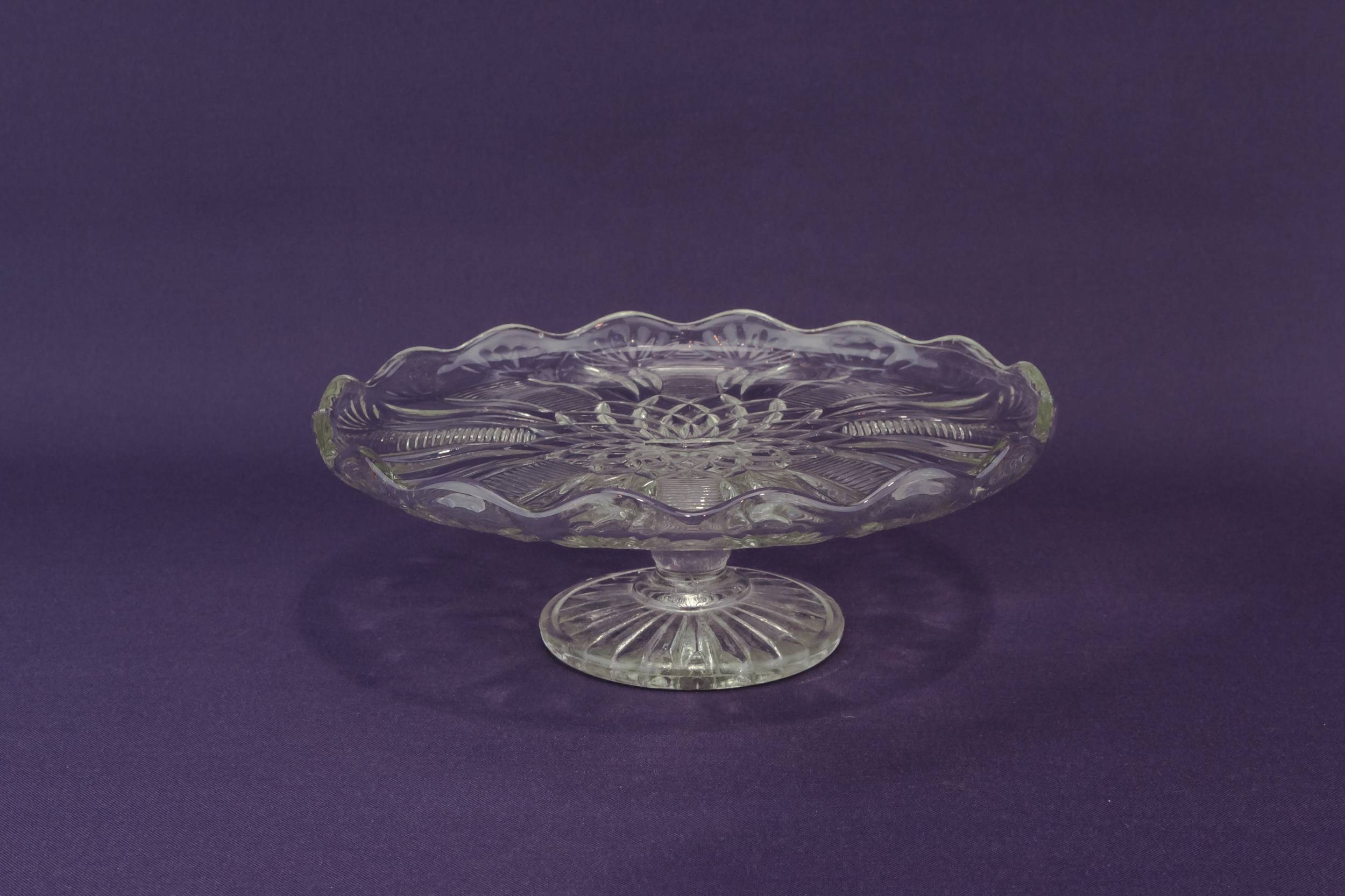 Retro Vintage Stars — Pressed glass cake stand