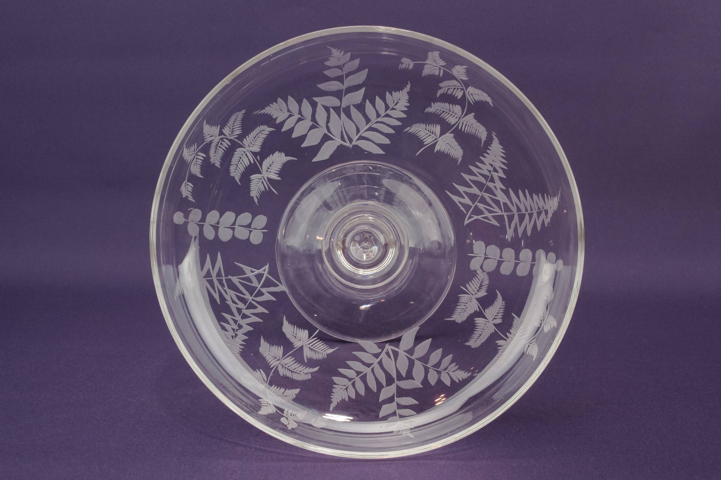 Neo-classical Antique Fern — Fern engraved cake stand 1