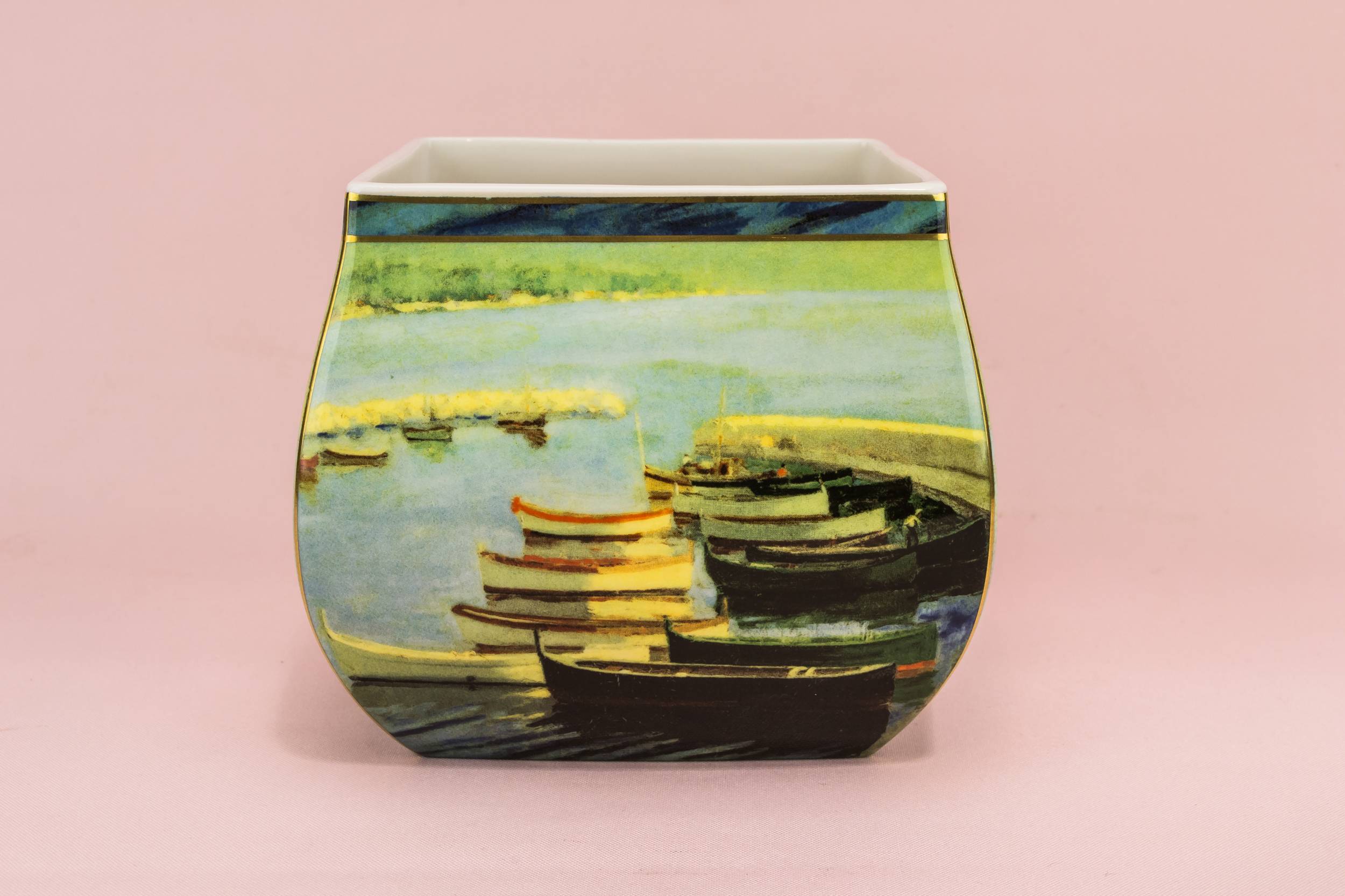 Square Porcelain Flower — Square porcelain planter