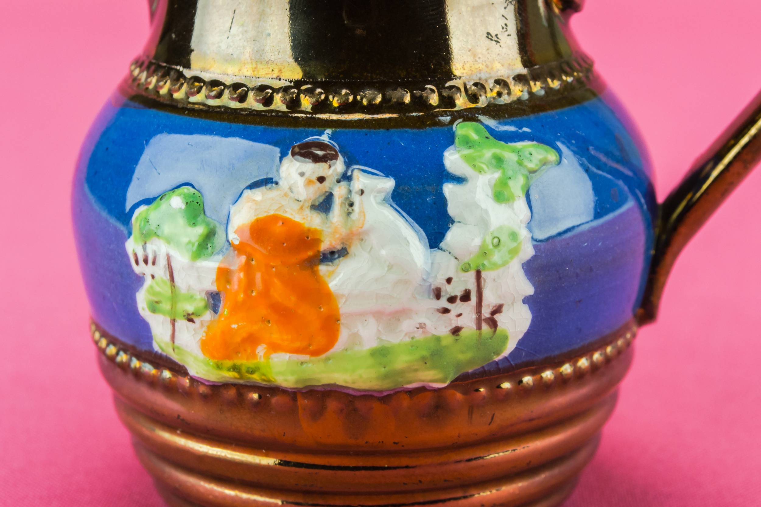 Antique Spectacular CREAMER — Small lustre coffee creamer 2