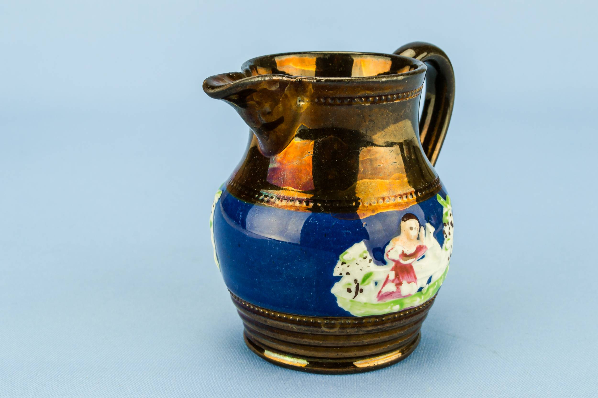 Late Georgian Ceramic — Small lustre milk jug 1