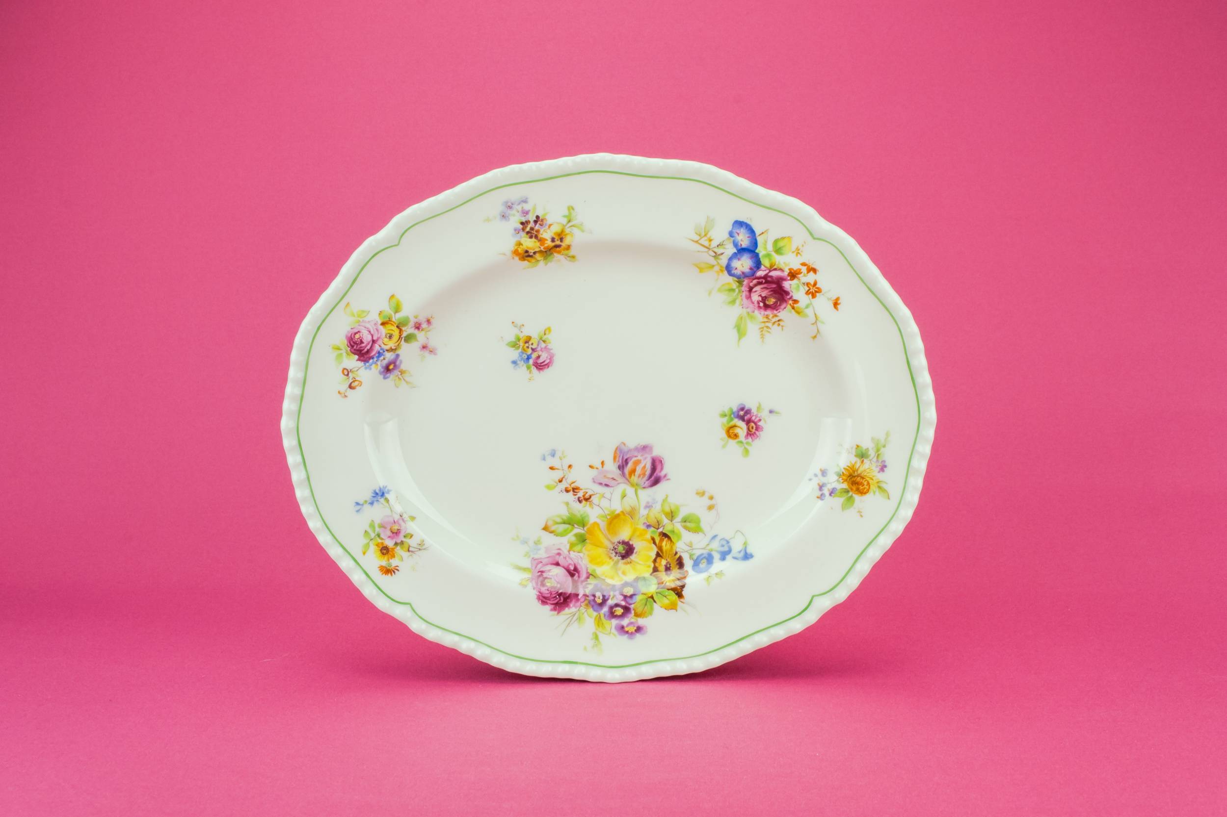 Vintage Porcelain Floral — Small servin platter