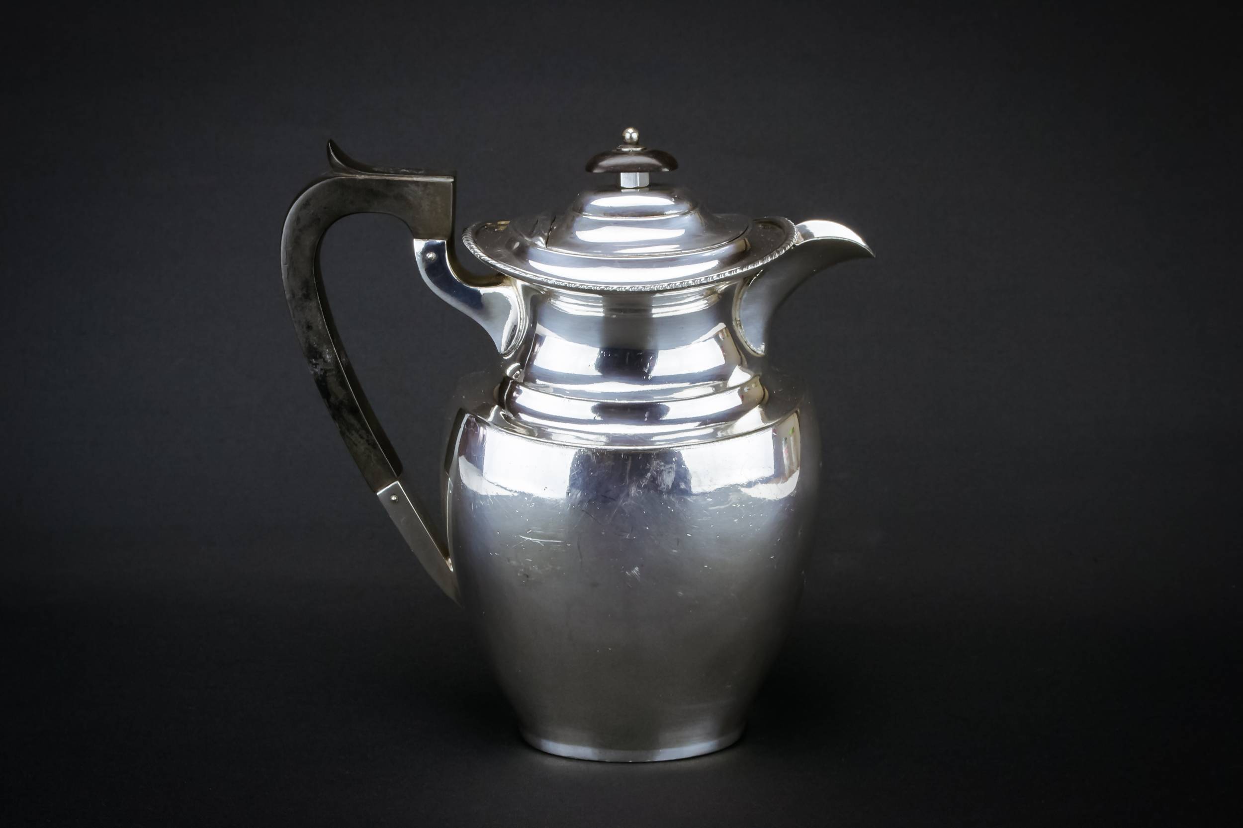 Neo-classical Elegant Gadrooned — Silver plated coffee pot