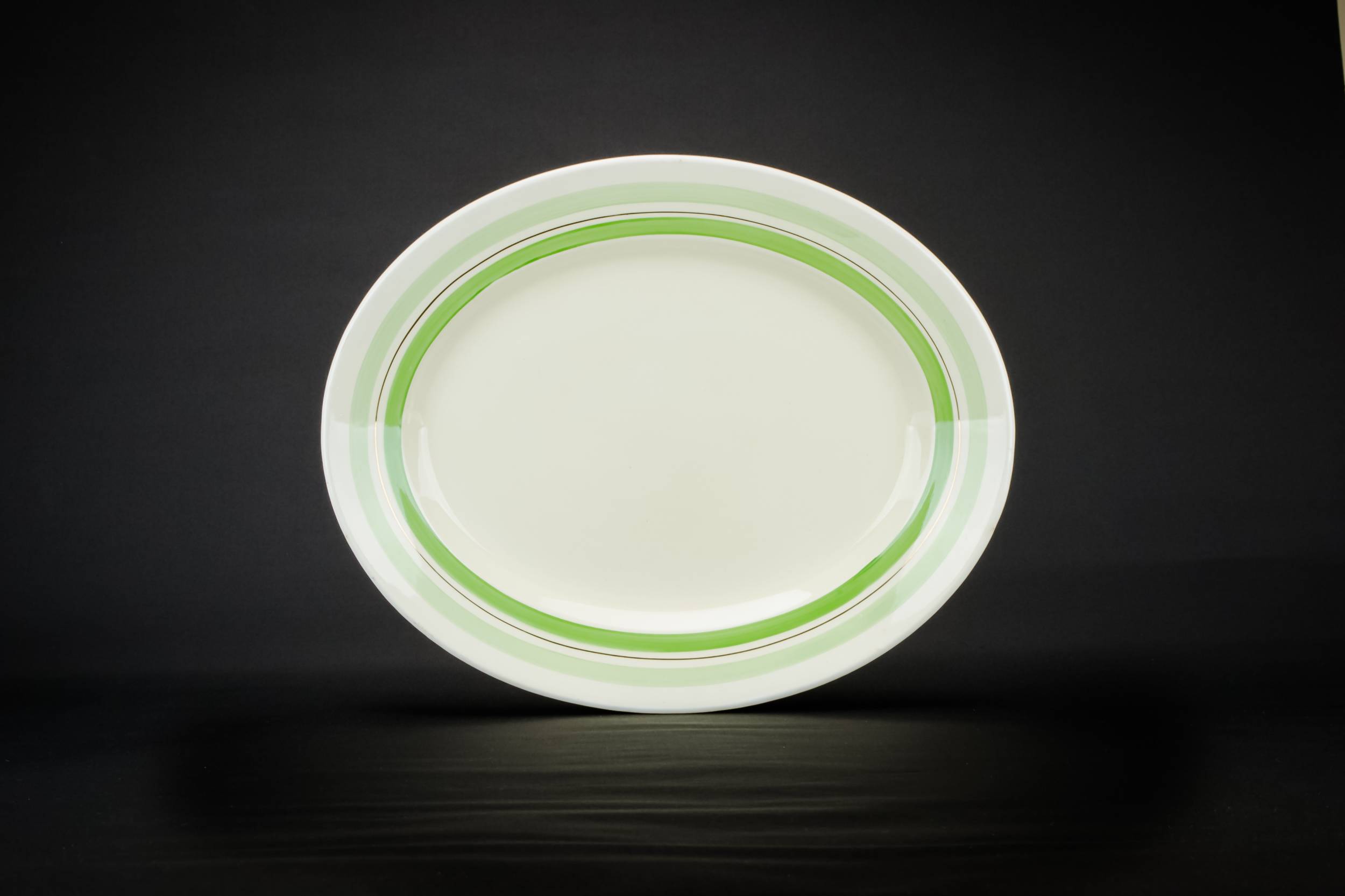 Vintage Art Deco — Green stripes platter