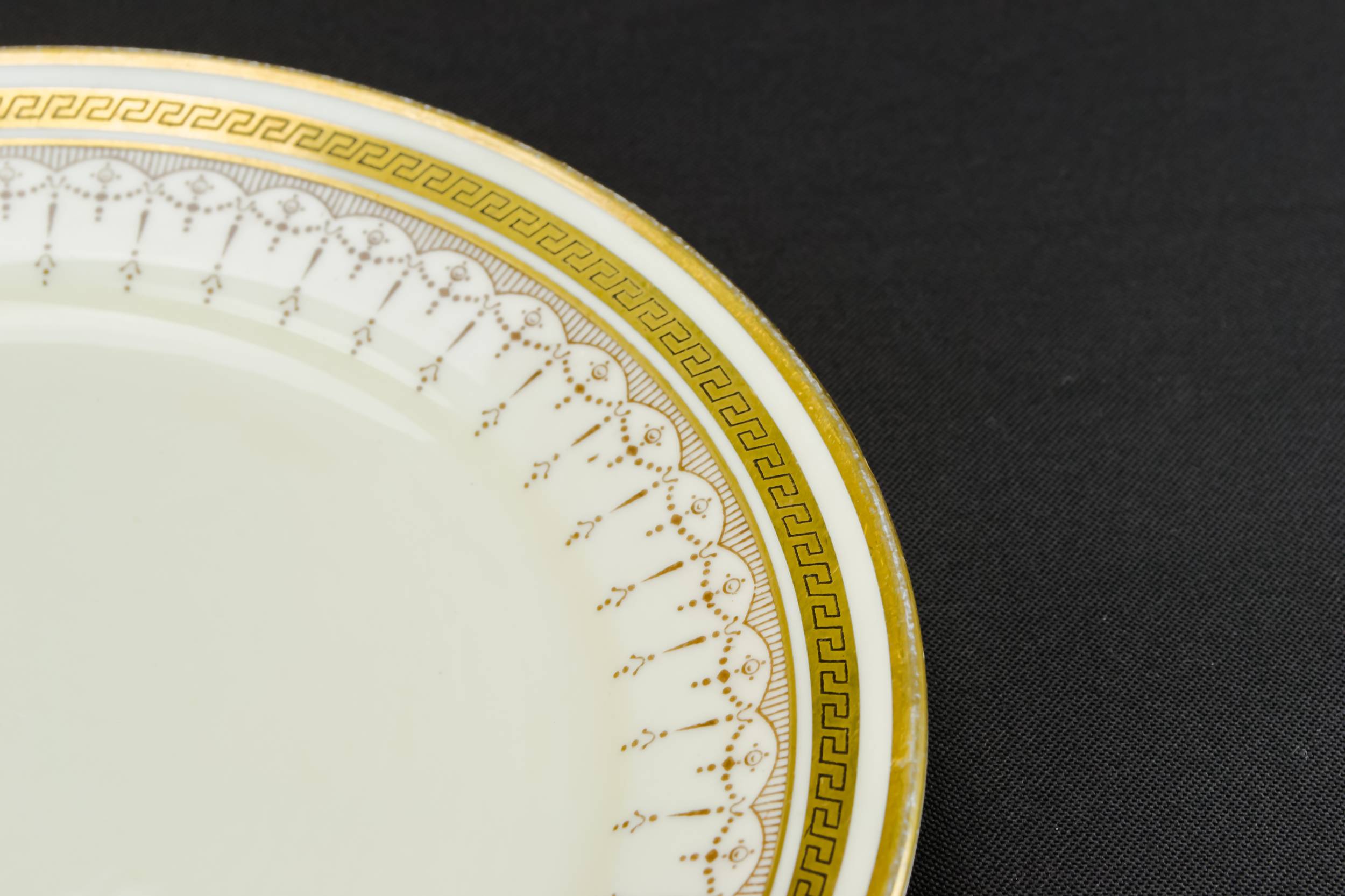 Antique Neo-classical 7.1'' — 6 small gold plates 1