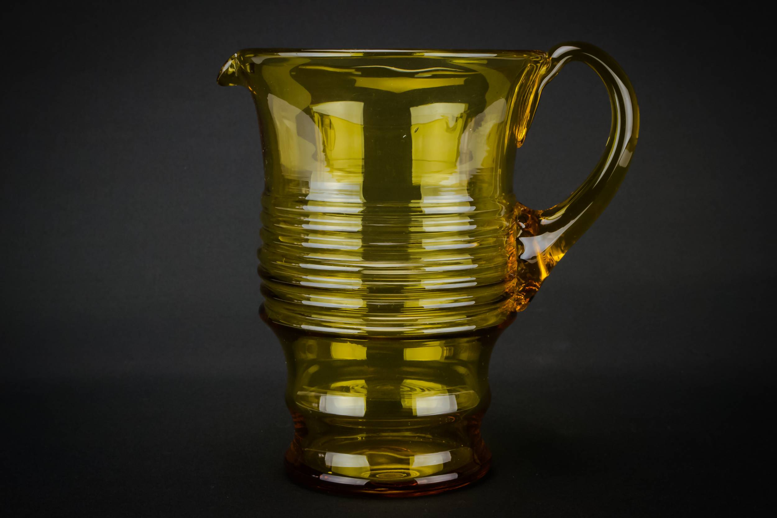 Vintage Glass Ribbed — Ribbed Art Deco jug 2