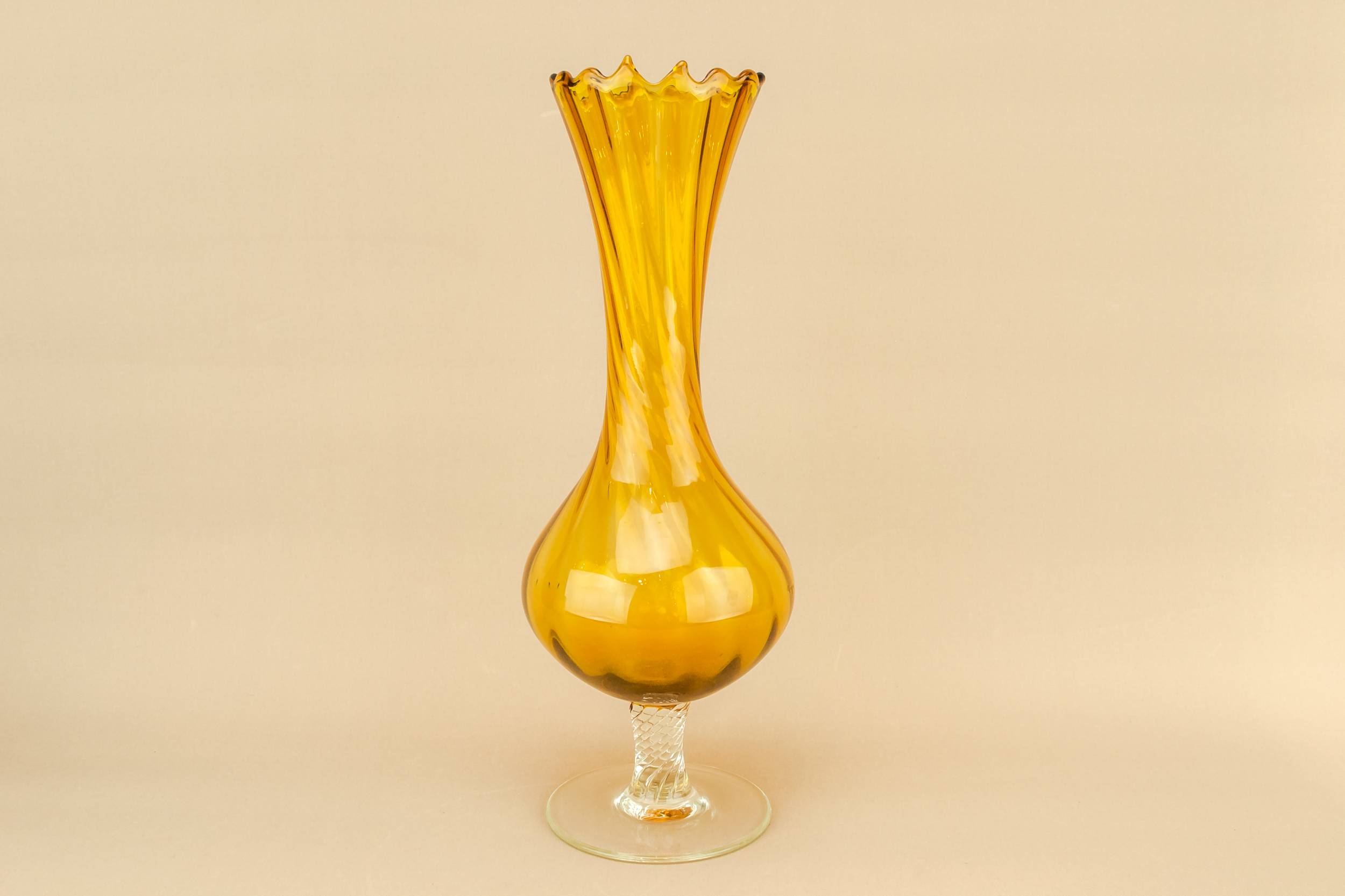 Slick Vintage Swirl — Amber glass vase