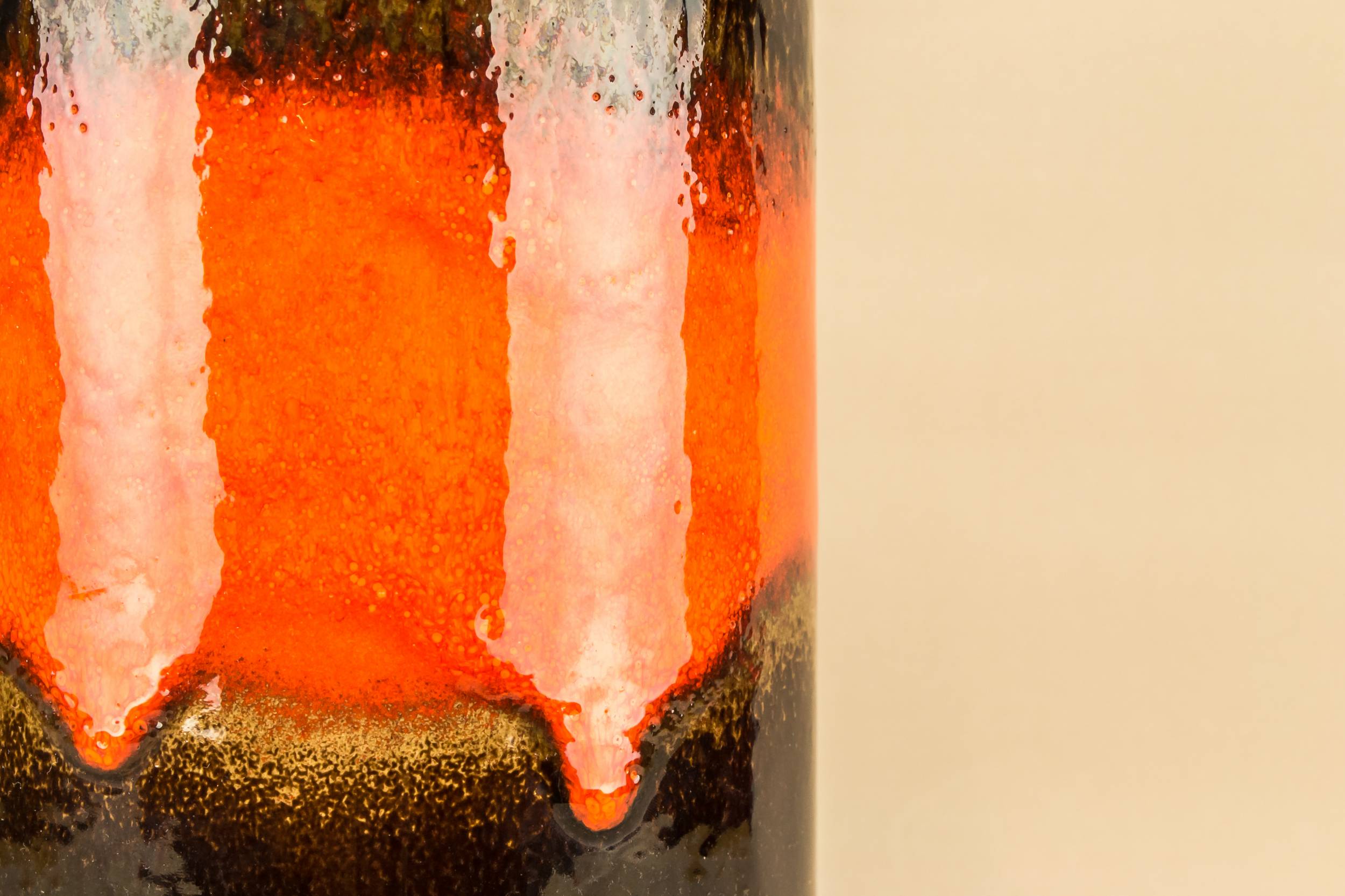 Spectacular Vintage VASE — Brown orange lava vase 3