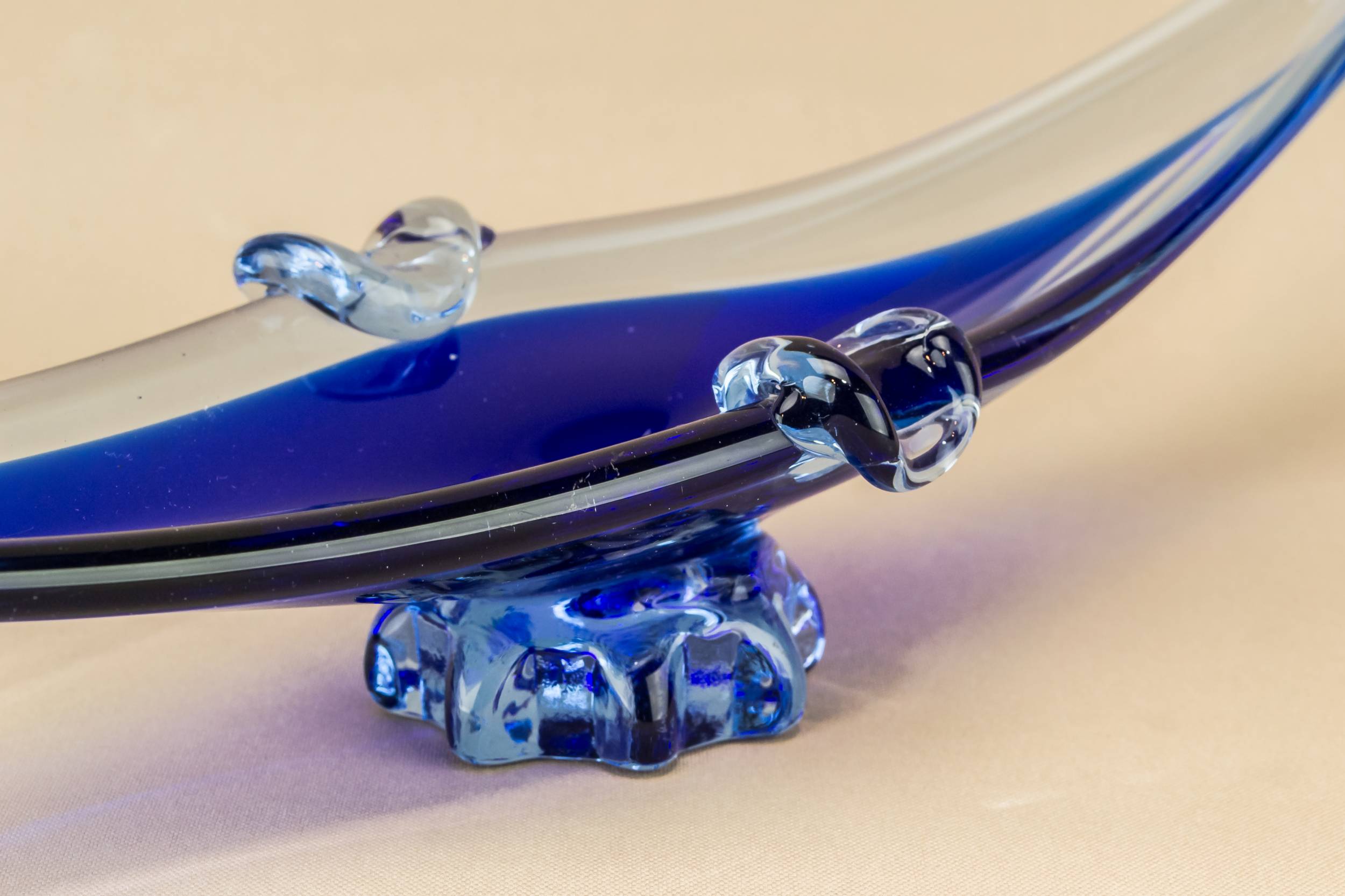 Glass Vintage Abstract — Elegant blue bowl 2