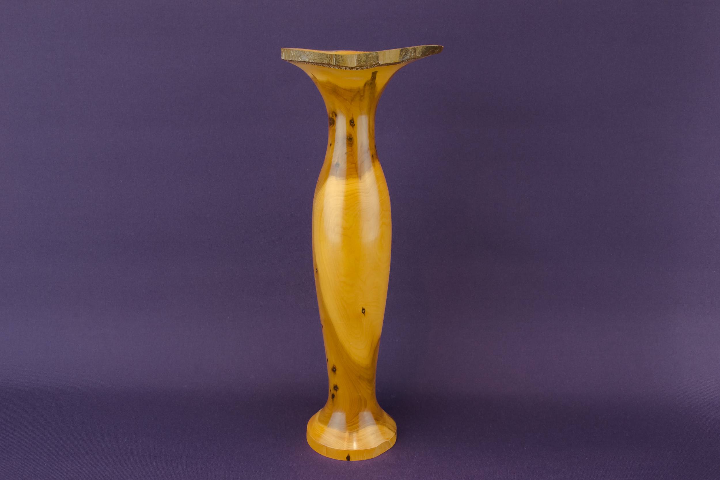 Unusual Folk Art — Carved yew wood vase 3