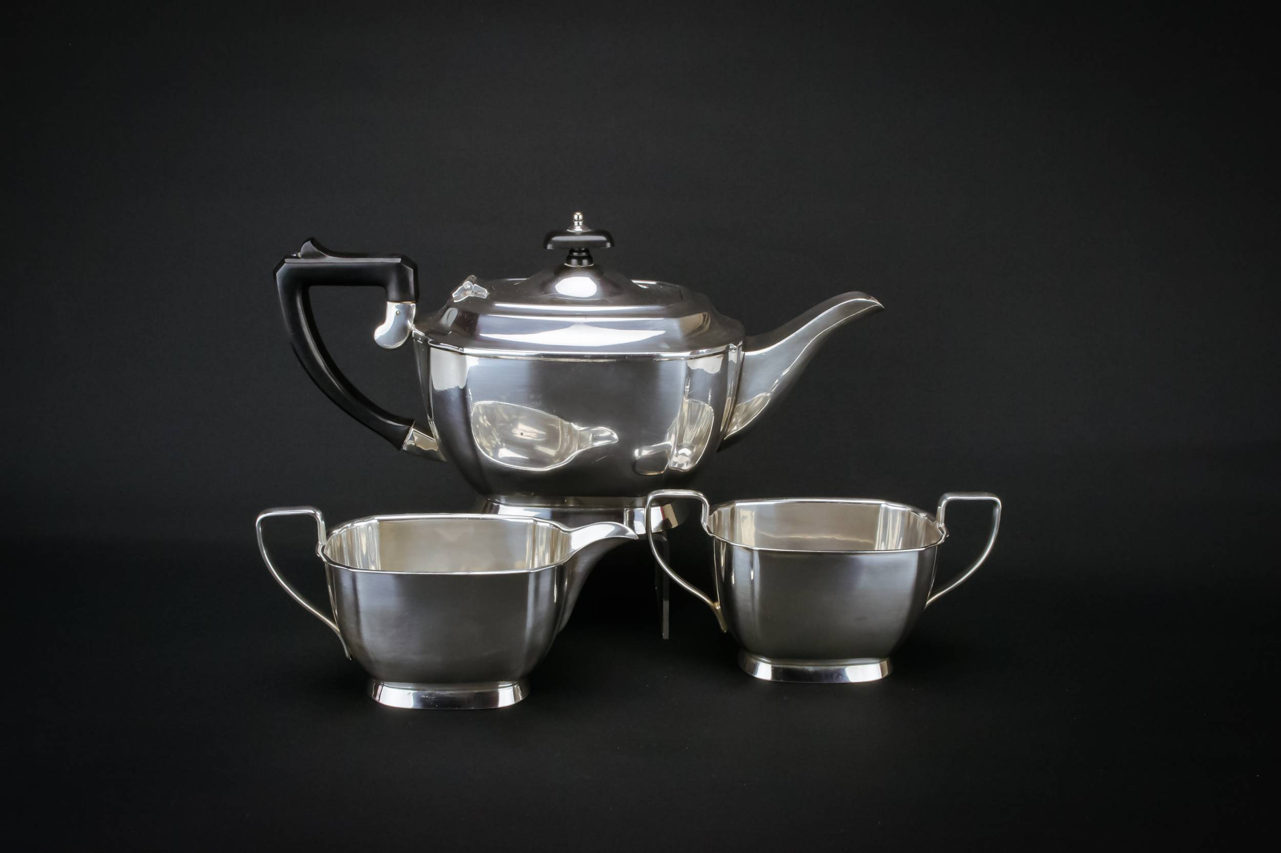 Elegant Vintage Panelled — 3 piece Elkington tea set