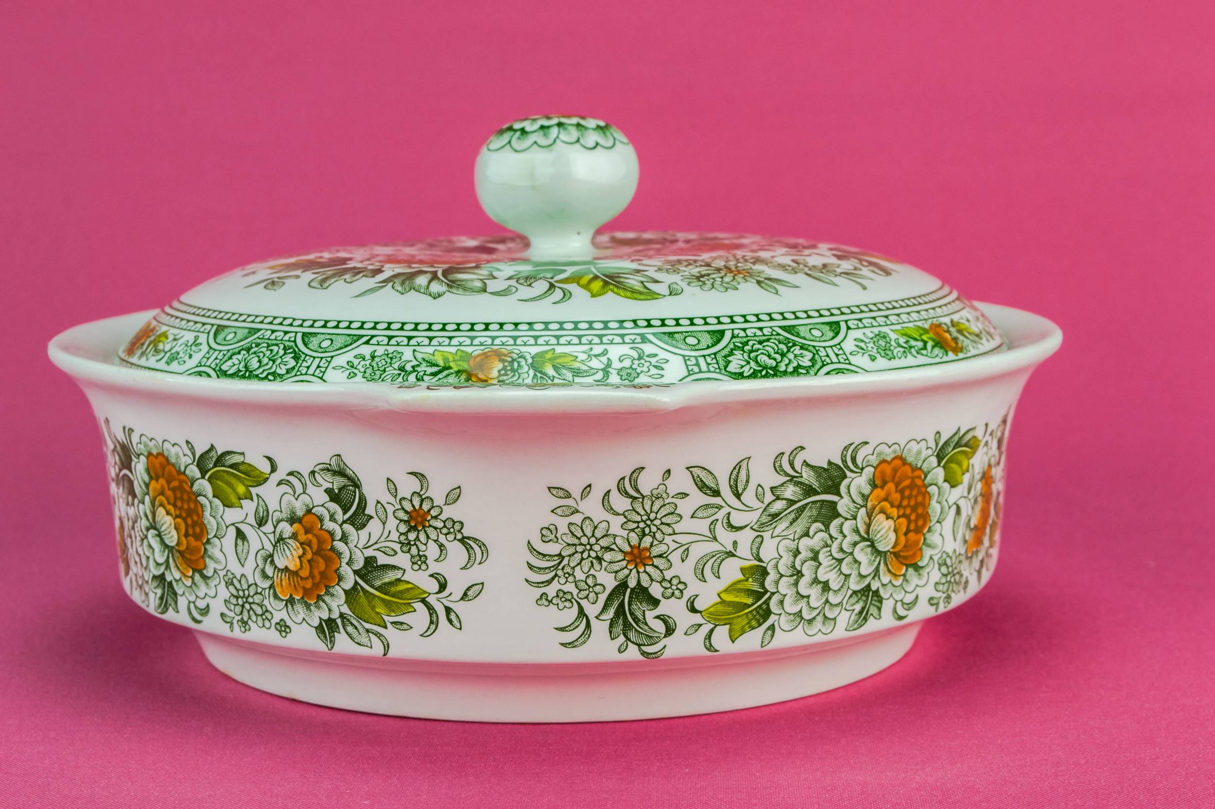 Slick Modernist Ceramic — Green floral tureen 3