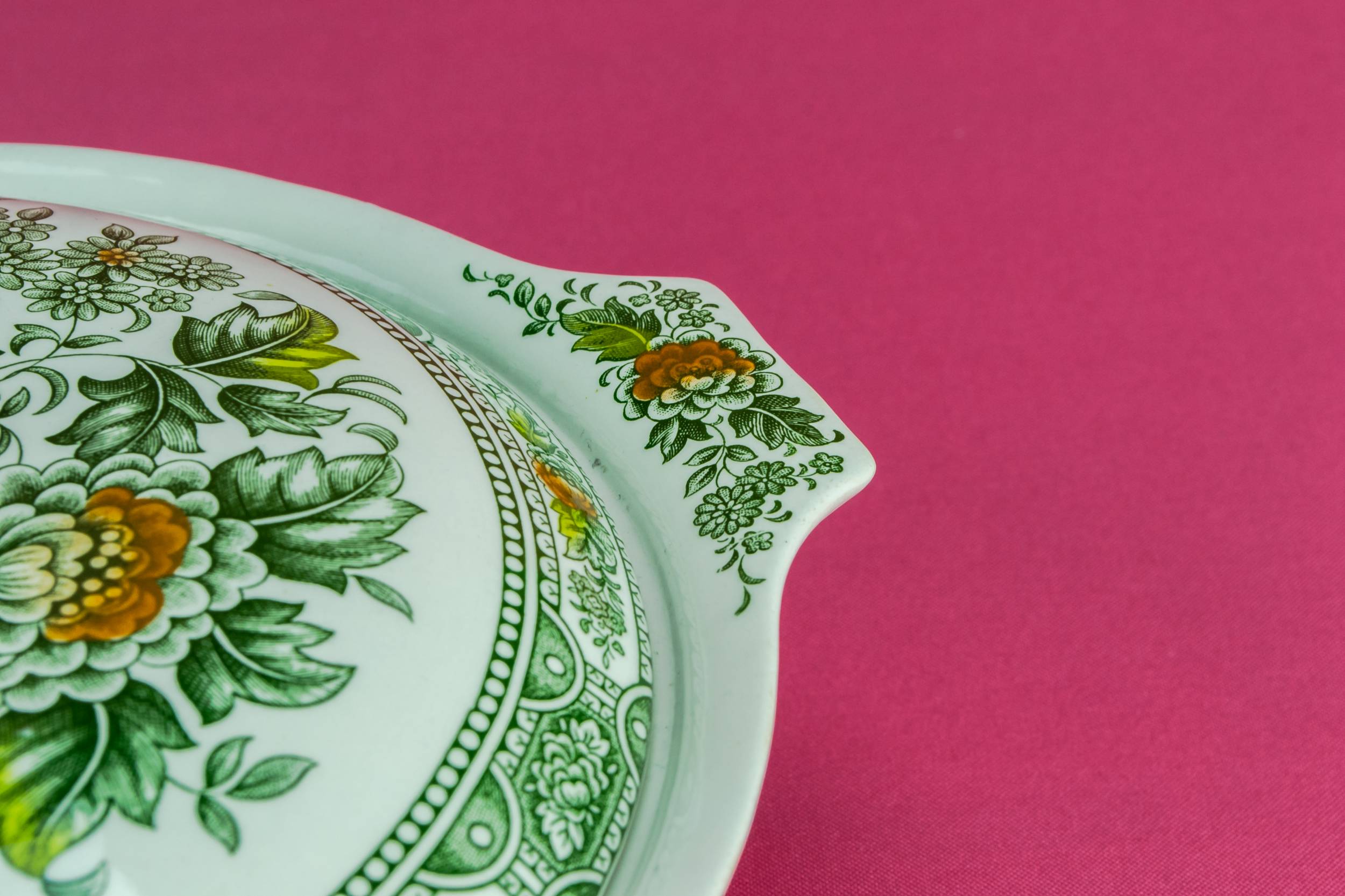 Slick Modernist Ceramic — Green floral tureen 2