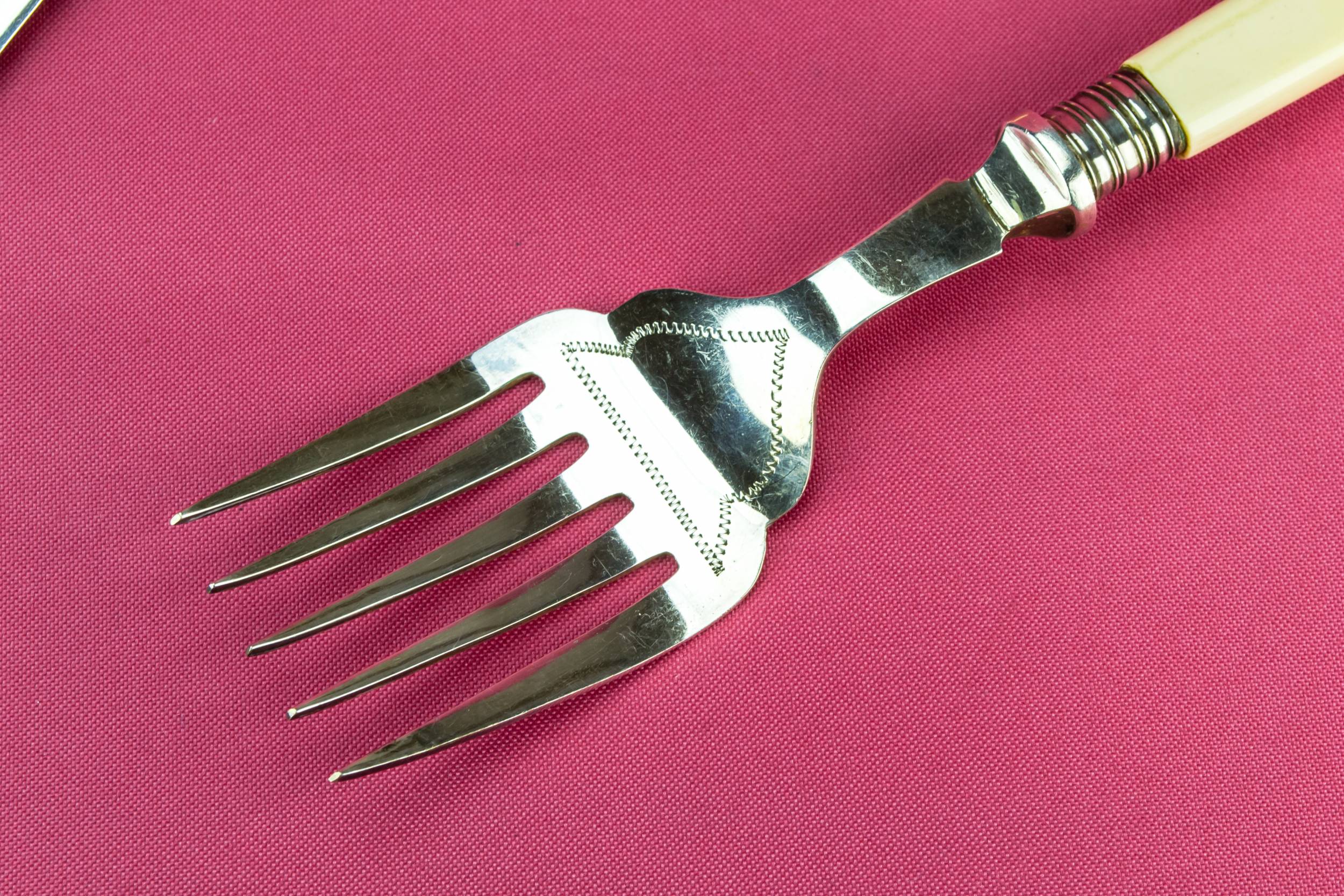 Silver Plated Serving — Large serving knife and fork 1