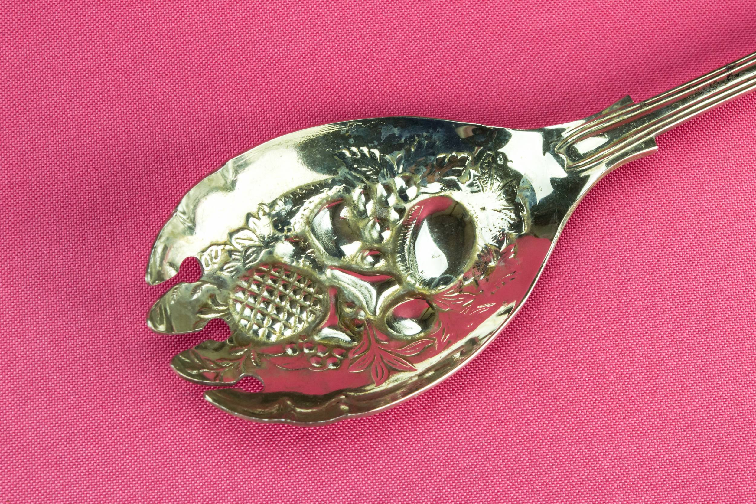 Victorian Elegant Fruits — 2 silver serving spoons 1