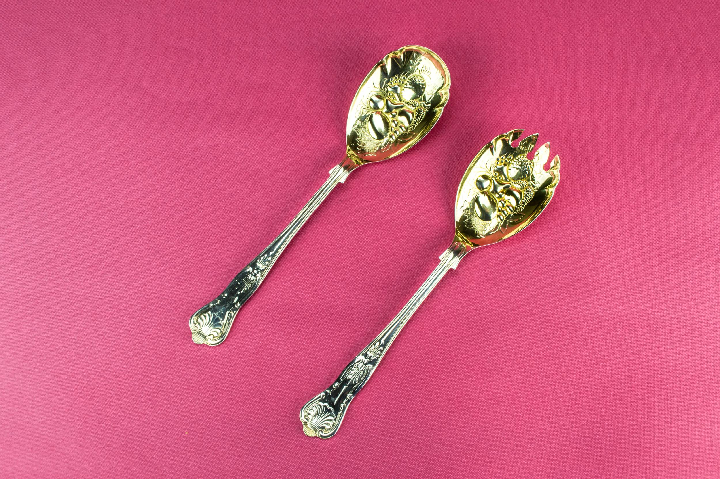 Silver Plated Metal — 2 dessert serving spoons