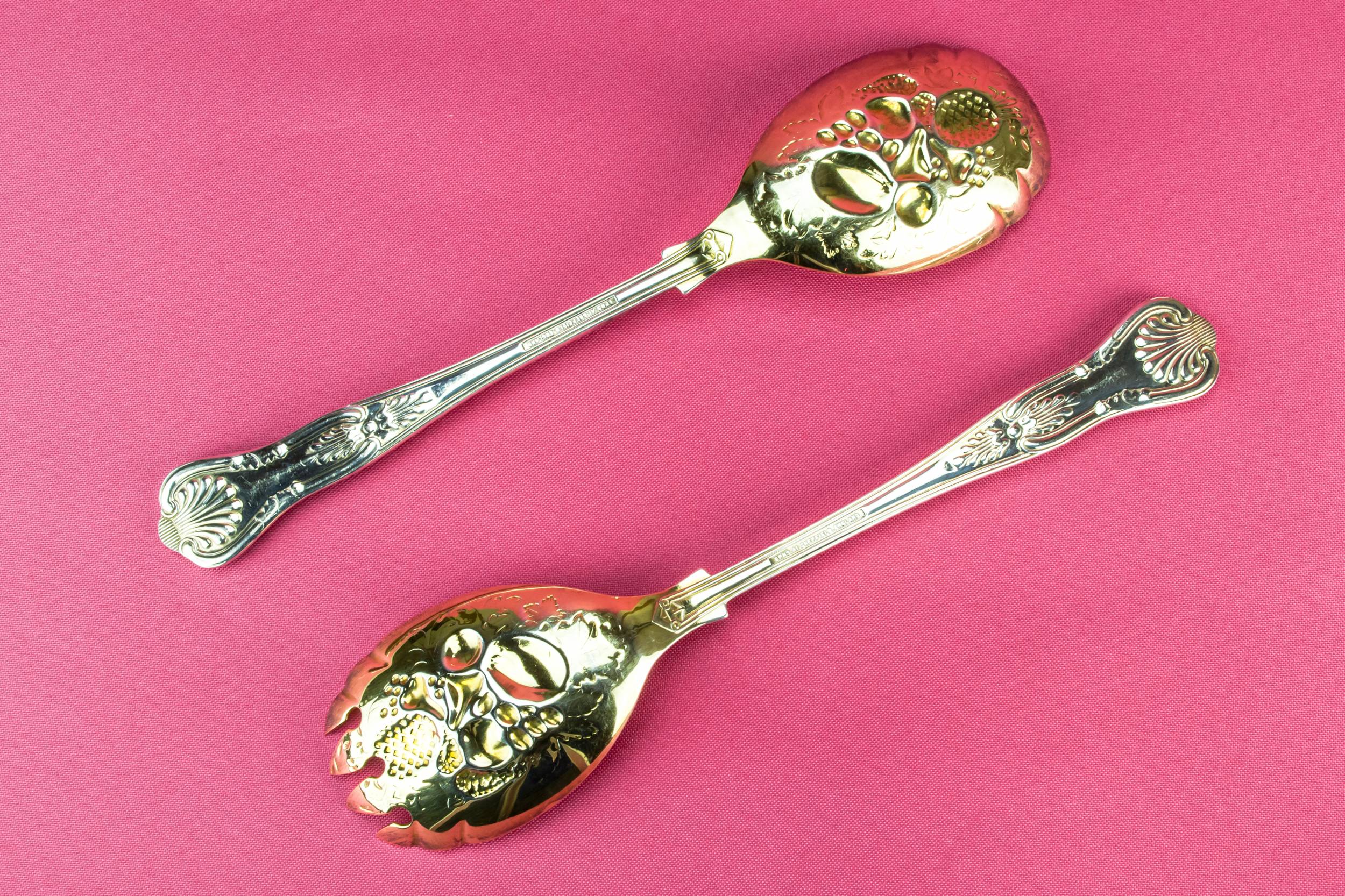 Silver Plated Metal — 2 dessert serving spoons 2