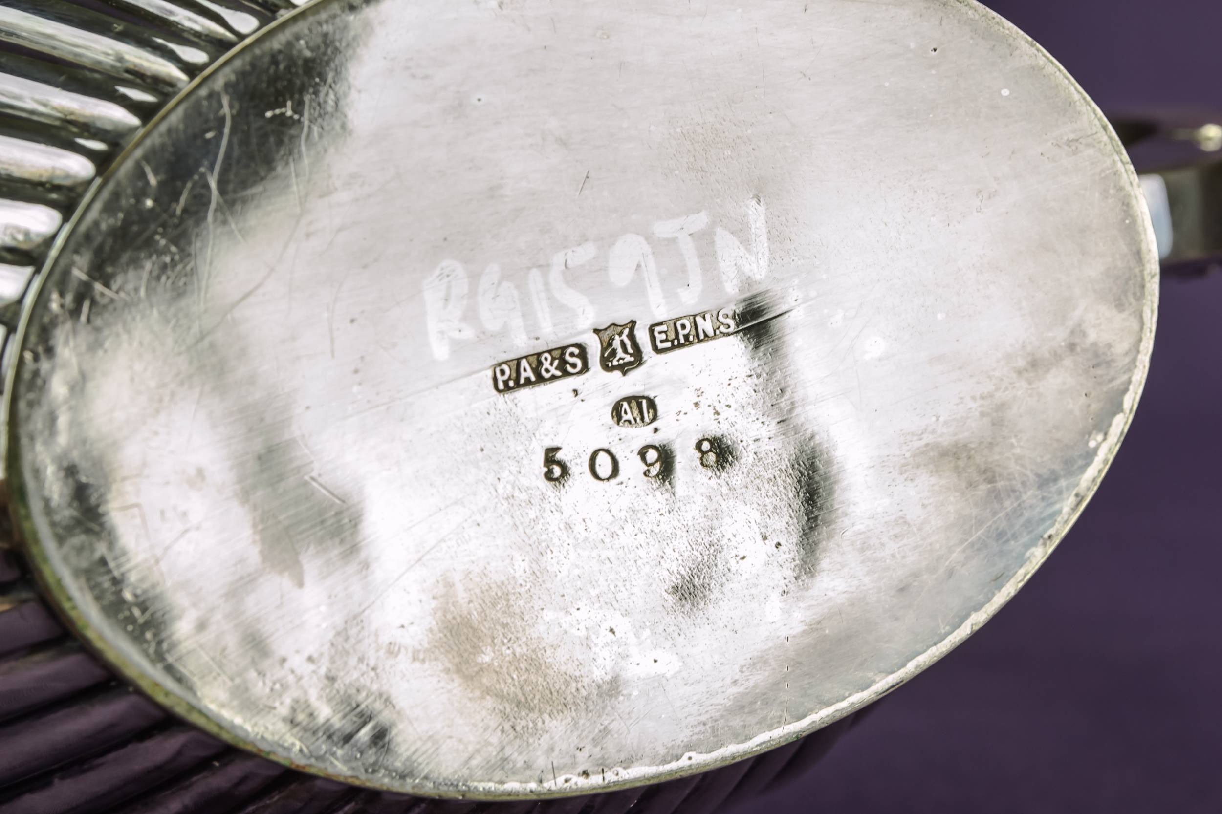 Silver Plated Metal — Gadrooned teapot 4