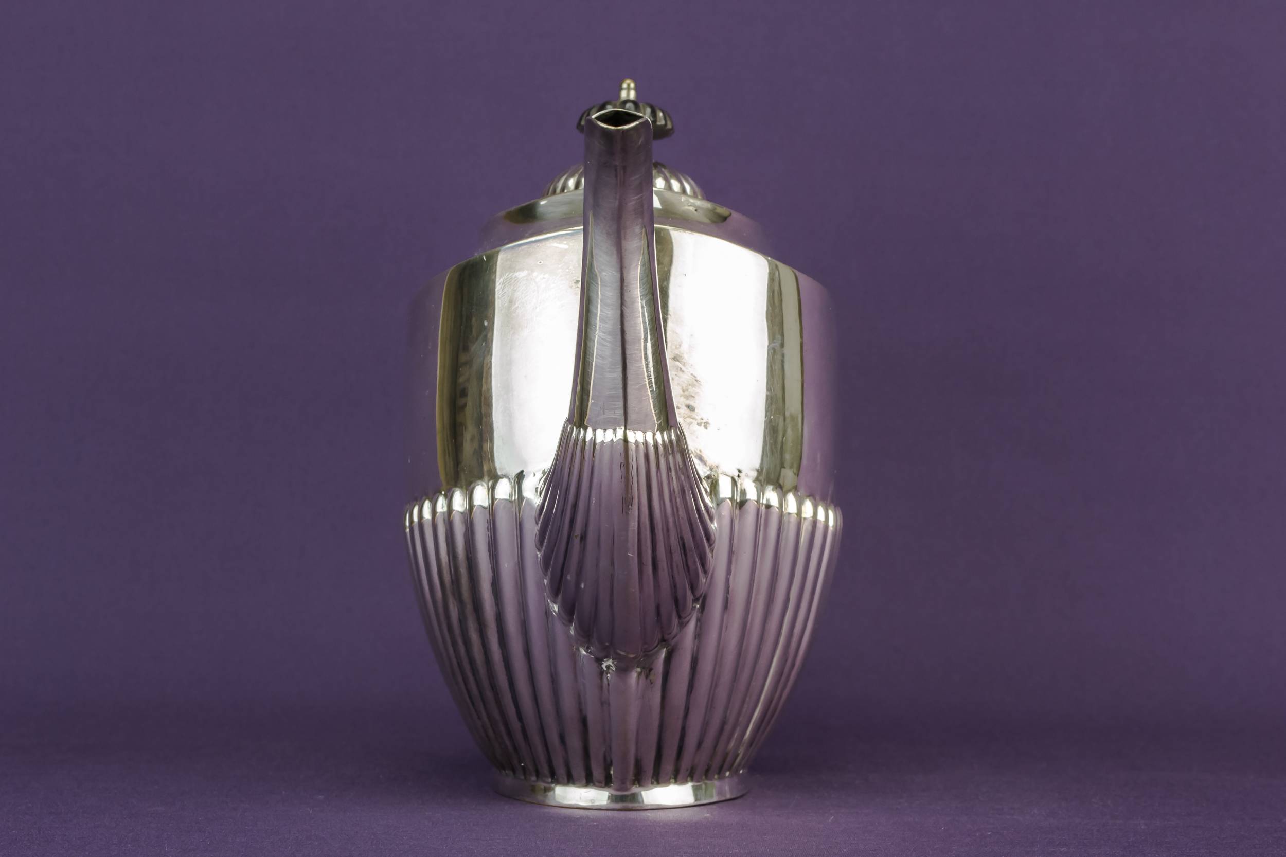 Silver Plated Metal — Gadrooned teapot 1