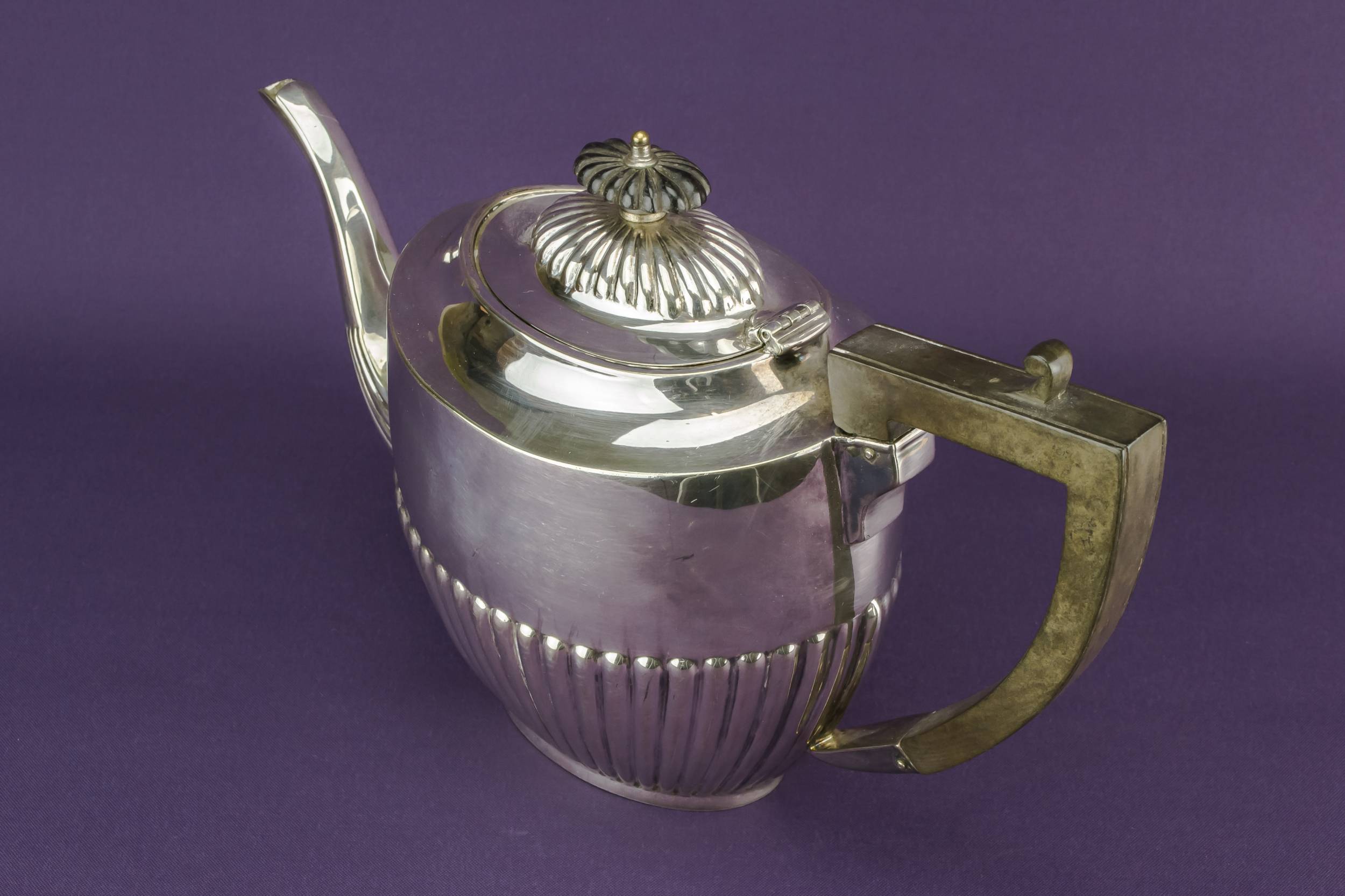 Silver Plated Metal — Gadrooned teapot 2