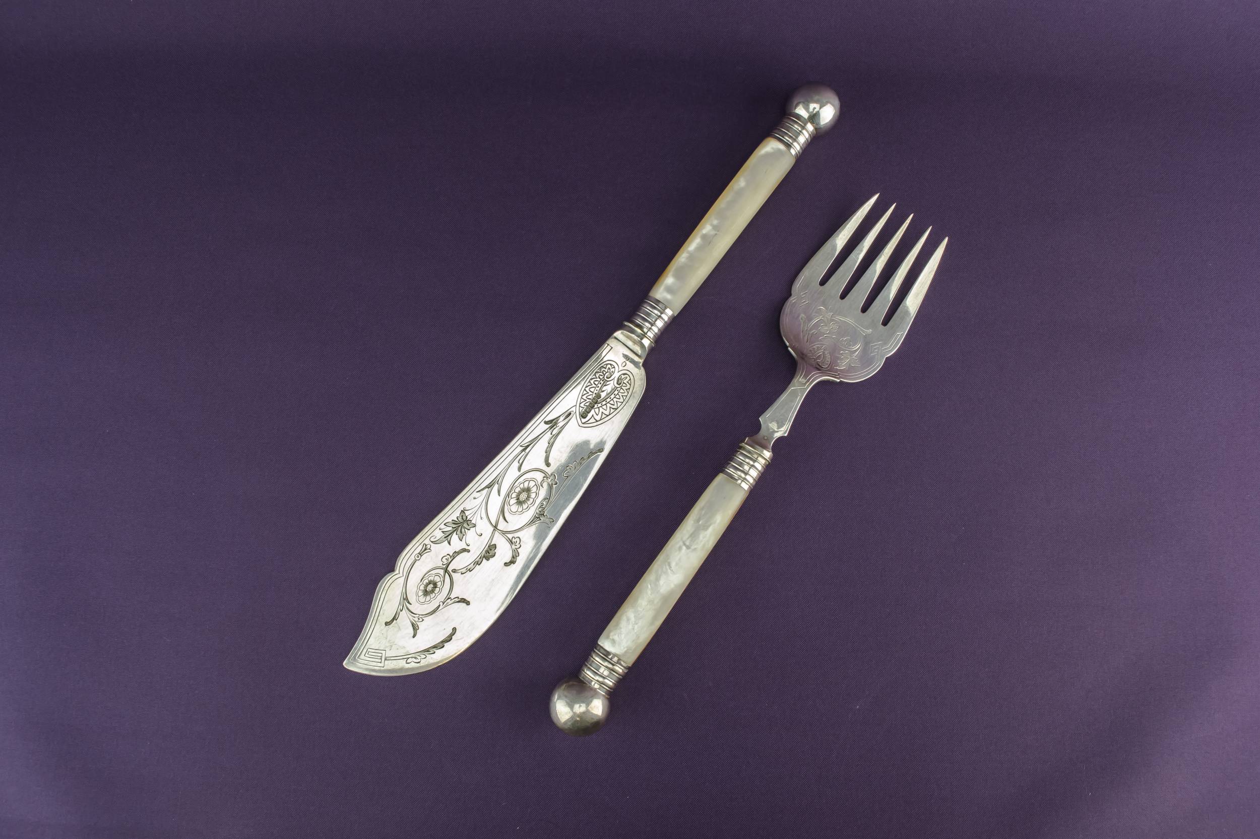 High Victorian Silver — Large serving set